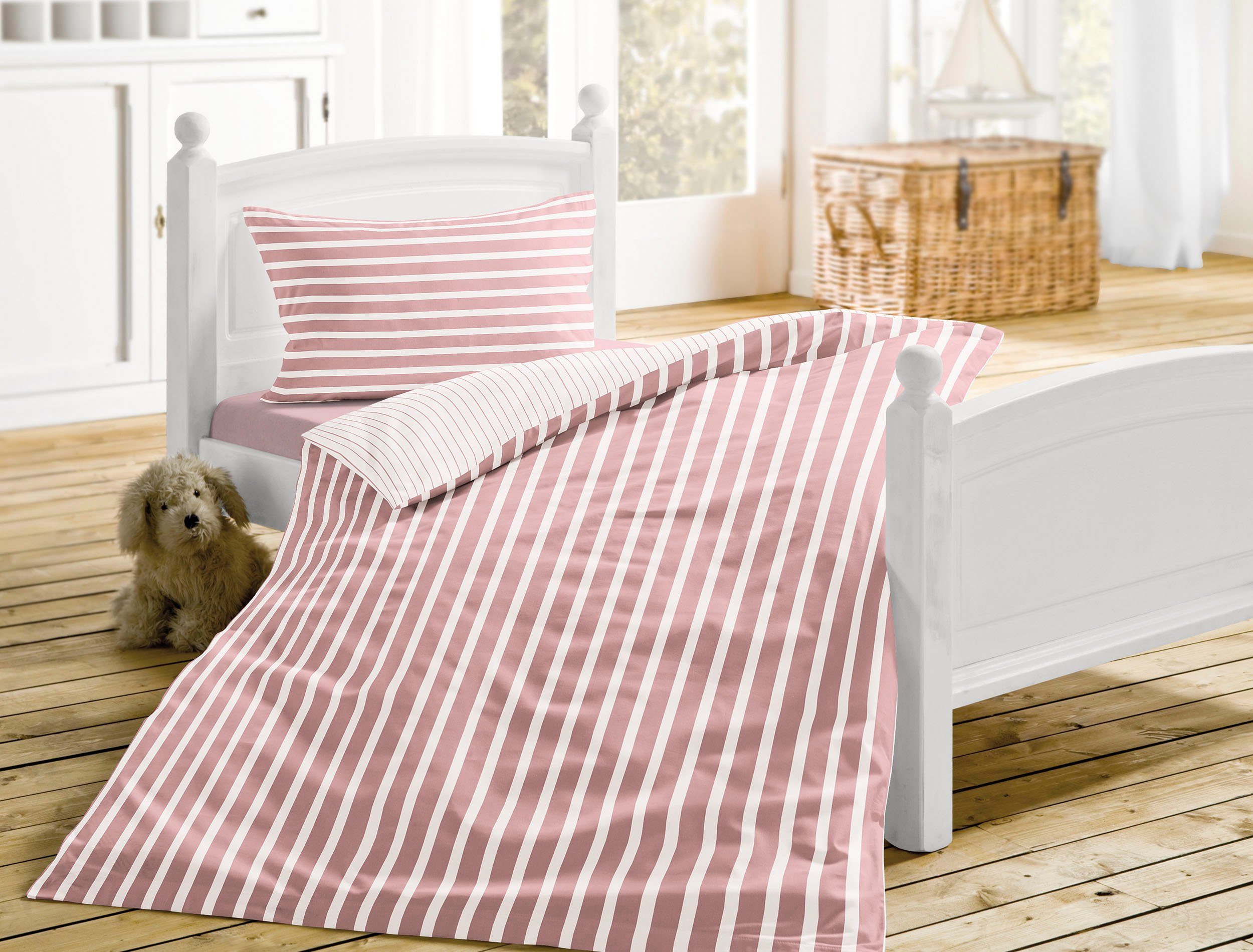 Irisette Kinderbettwäsche Nora-Kids, Mako-Satin, 2 teilig, zeitlose Instagram-Blogger-Kollektion