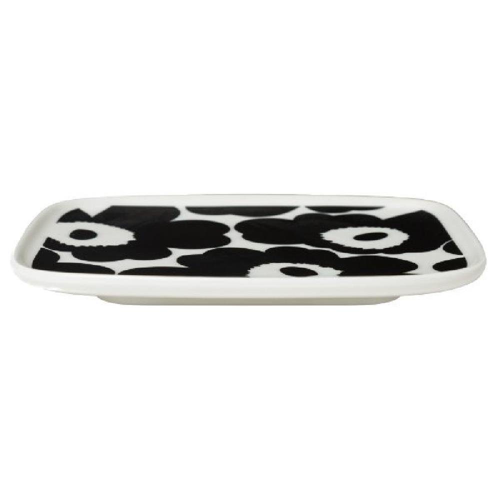 Marimekko Servierplatte Platte Oiva-Unikko Weiß-Schwarz (15x12cm)