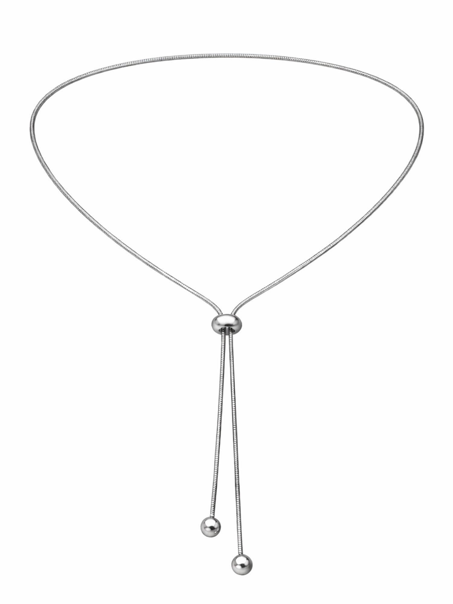 Staufergold Edelstahlkette Y-Halskette „Lariat Glide“ – Verstellbarer Slider Silber