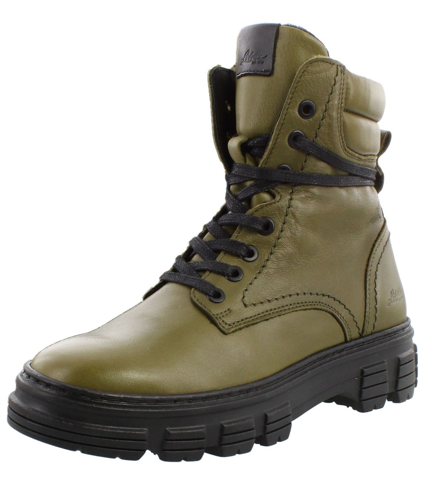 Libelle Schnürstiefelette Stiefelette Olive Nappaleder