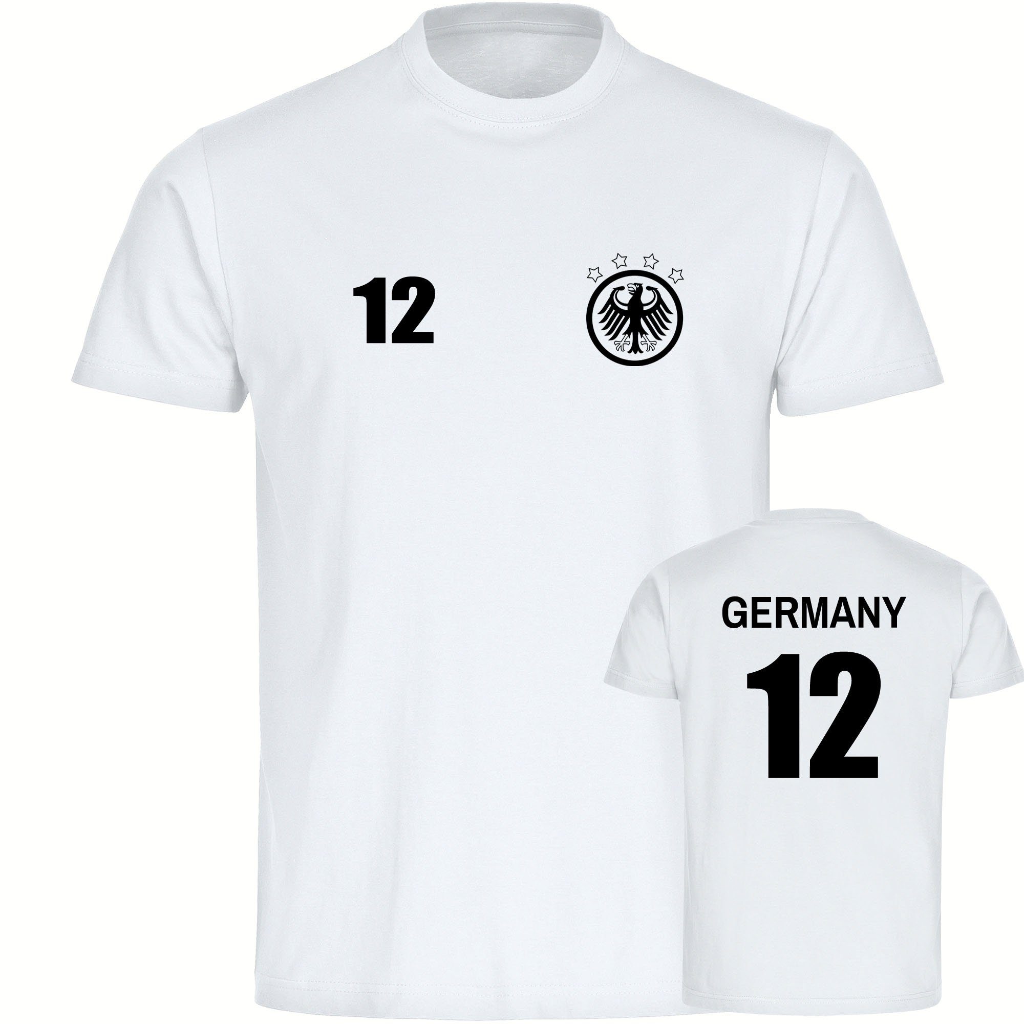 multifanshop T-Shirt Herren Germany - Adler Retro Trikot 12 - Männer