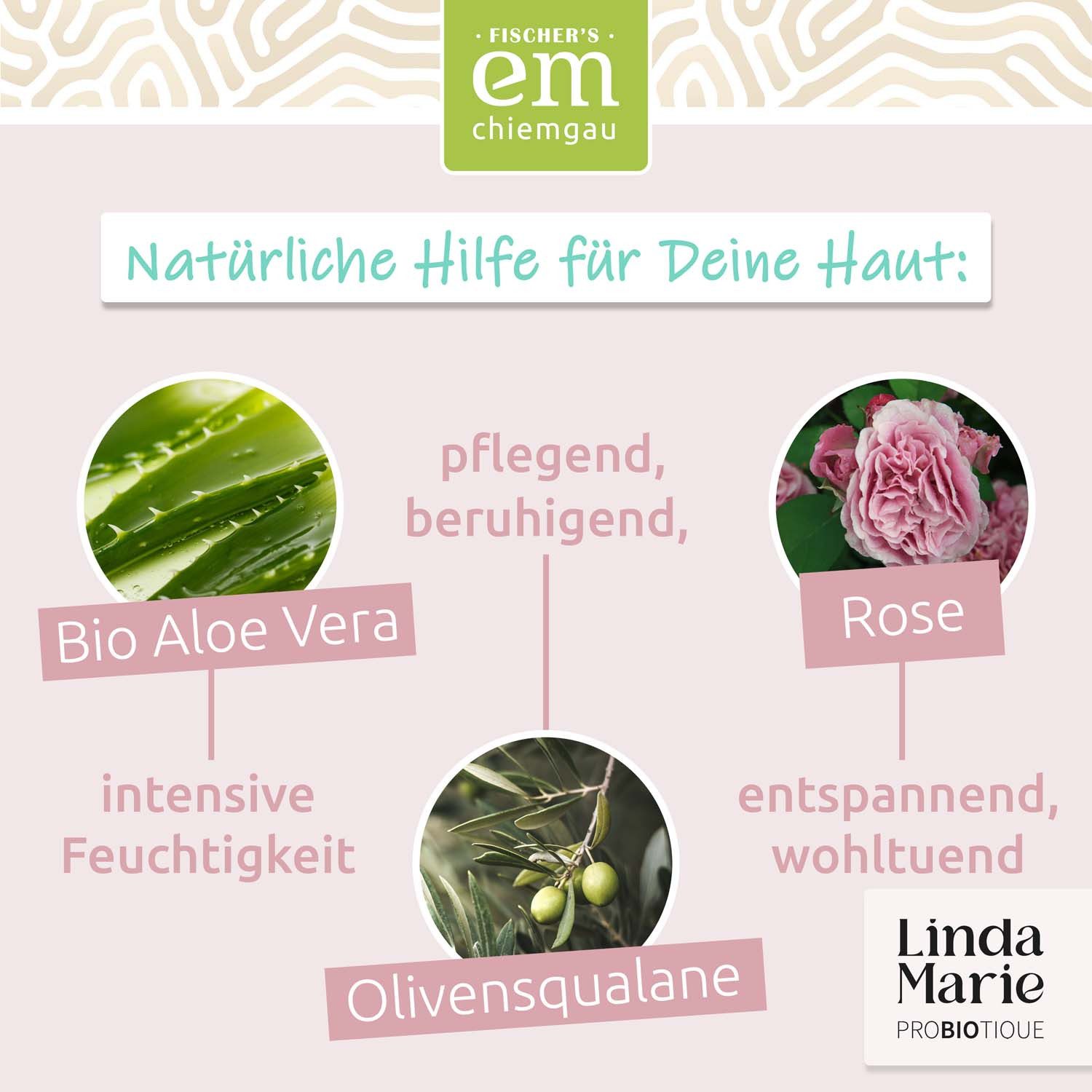 Fischer's EM-Chiemgau Hyaluron Serum Linda Marie PROBIOTIQUE Hyaluronserum Néo, 100 % vegane Bio-Naturkosmetik