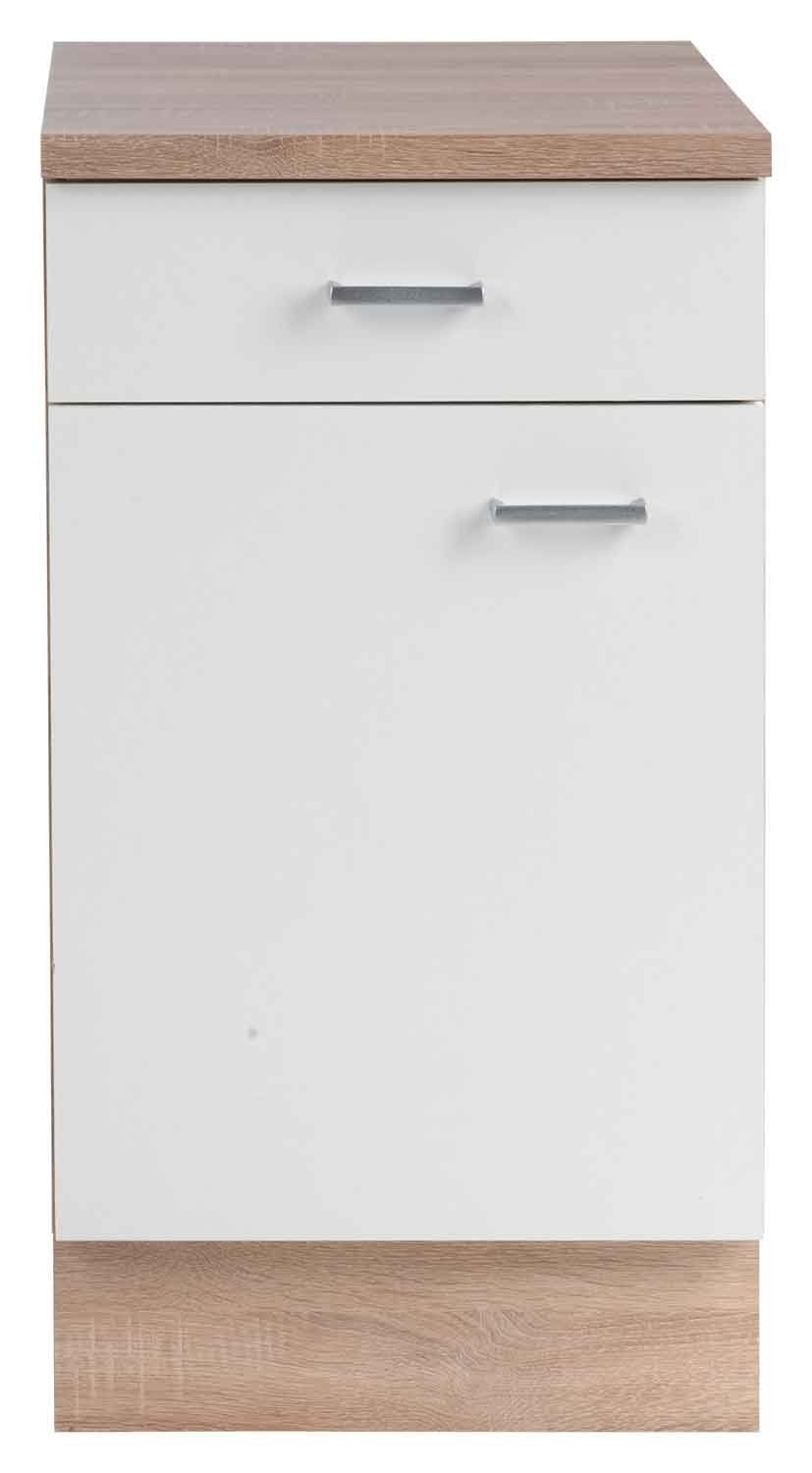 Menke Küchen Unterschrank SONEA, Eiche Sonoma Dekor, Weiß, Breite 40 cm günstig online kaufen