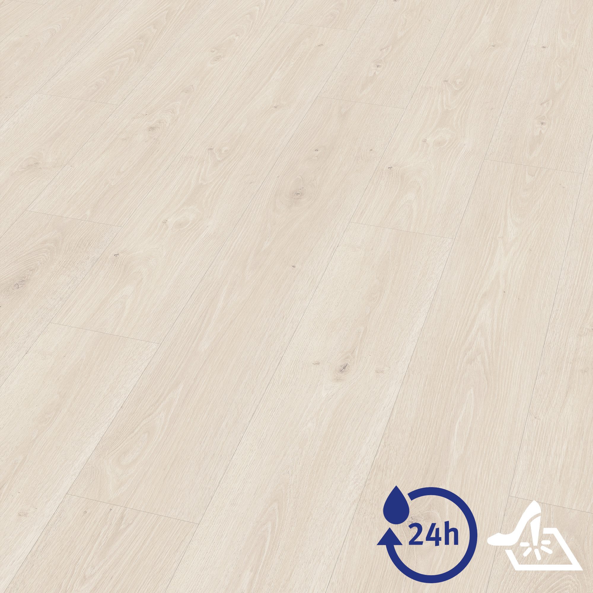 EGGER Designboden Aquadura EDF194 Camden Eiche weiss, (7,5mm, 1,995m), Wasserbeständig & Feuchtraumgeeignet