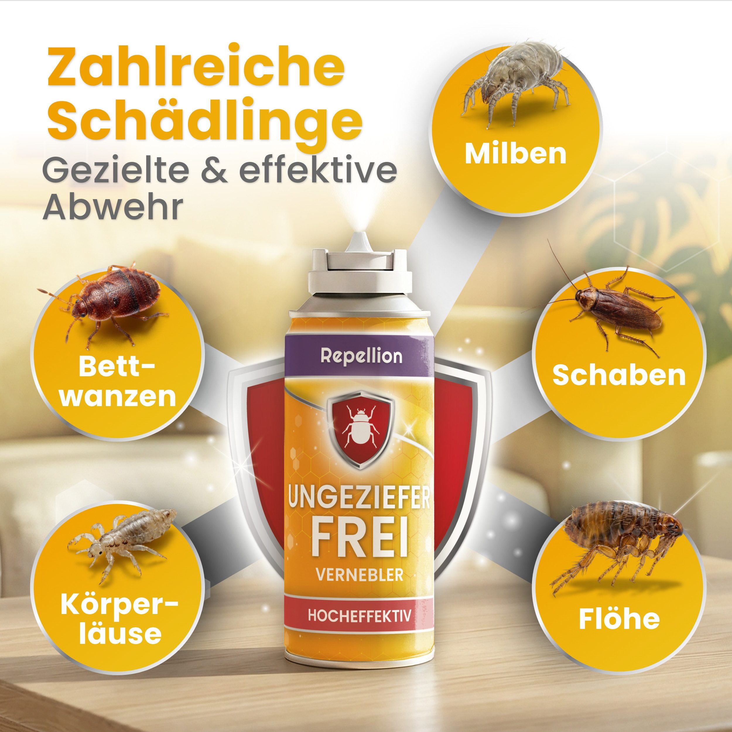 Repellion Insektenspray Anti Ungeziefer Fogger für Wohnräume – Ungeziefer Vernebler, 150 ml, Ungeziefer Bombe zur Raumbehandlung gegen Ungeziefer
