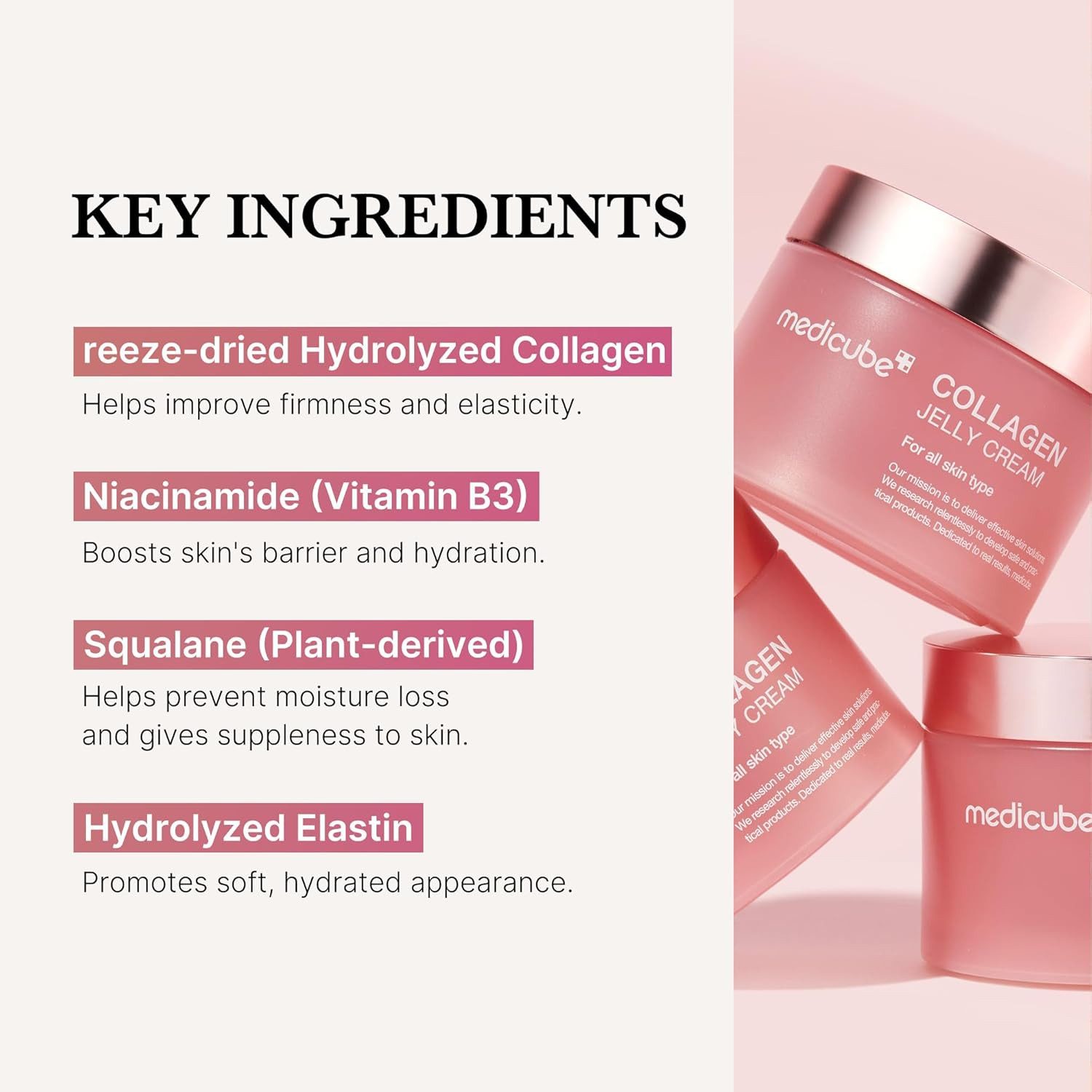 Medicube Gesichtspflege Collagen Jelly Cream 110ml – Straffende Feuchtigkeitspflege mit 98% Hydrolysiertem Kollagen, 98% Kollagen, Niacinamid, Squalan, Korean Skincare