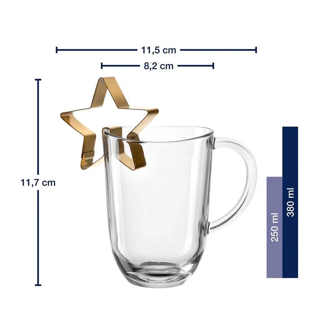 LEONARDO Geschirr Leonardo Tasse hitzebeständiges Glas mit Stern (380ml) günstig online kaufen