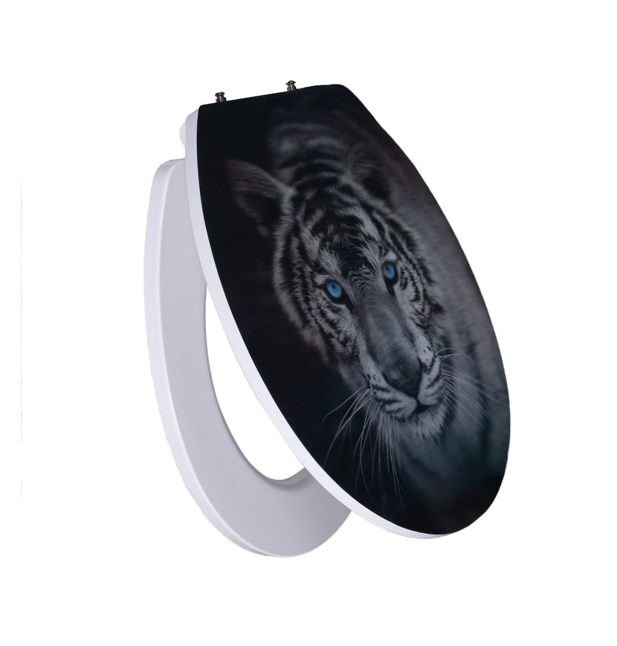 Primaster WC-Sitz Primaster WC-Deckel mit Absenkautomatik Tiger 3D,  Abnehmbar Absenkautomatik