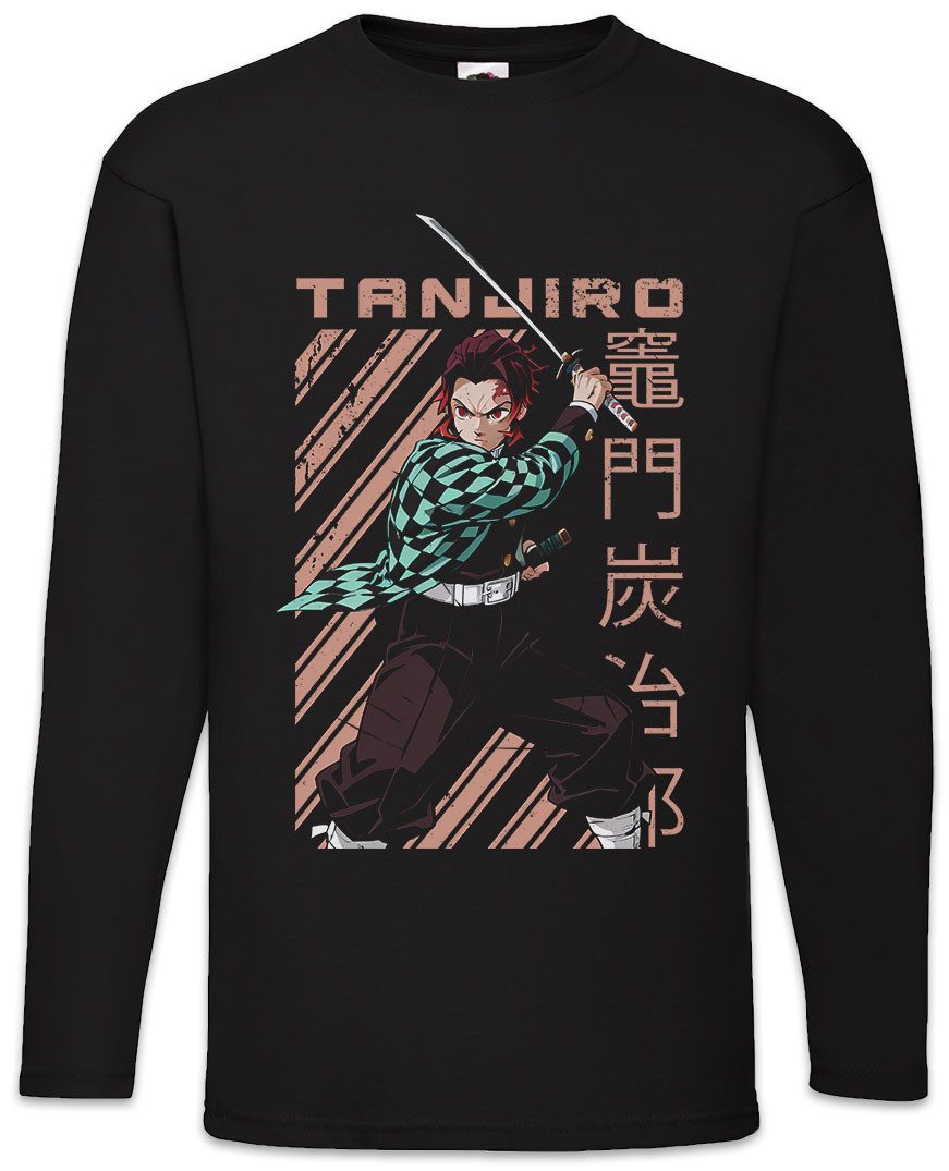 Urban Backwoods Langarmshirt Tanjiro Katana Langarm T-Shirt Demon Kamado Nezuko Anime Slayer (1-tlg) Zenitsu Inosuke Hashibira Muzan