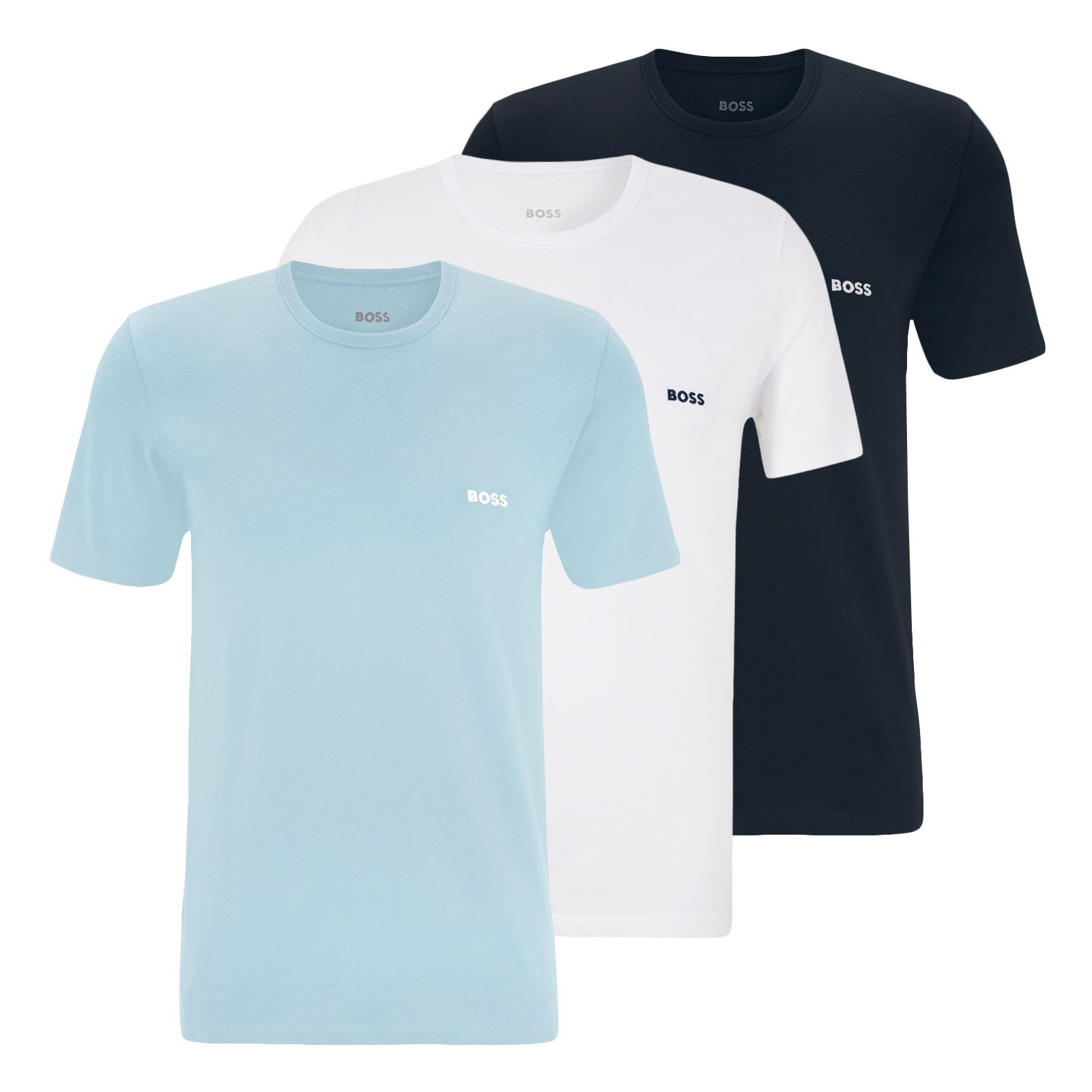 BOSS Unterziehshirt Classic T-Shirt (3-St) mit fein geripptem Rundhalsaussc günstig online kaufen