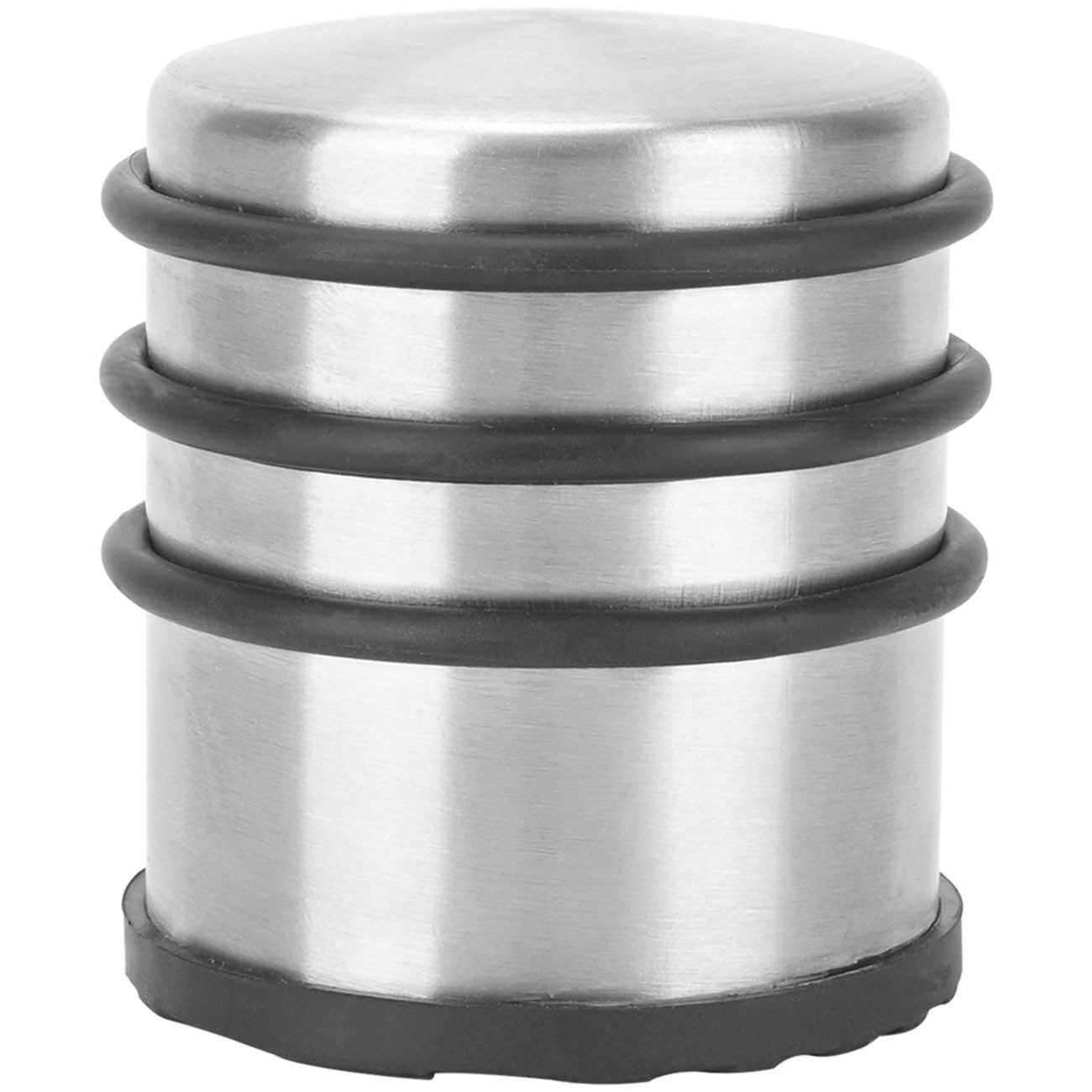 Casativo Bodentürstopper Türstopper Edelstahl 1300g rutschfest mit umlaufende Gummiringen (1 St., 1er-Set & 3er-Set), Ø 7 x H 7,3 cm/1,3 kg/schutzt für Wand & Möbel/ohne Bohren