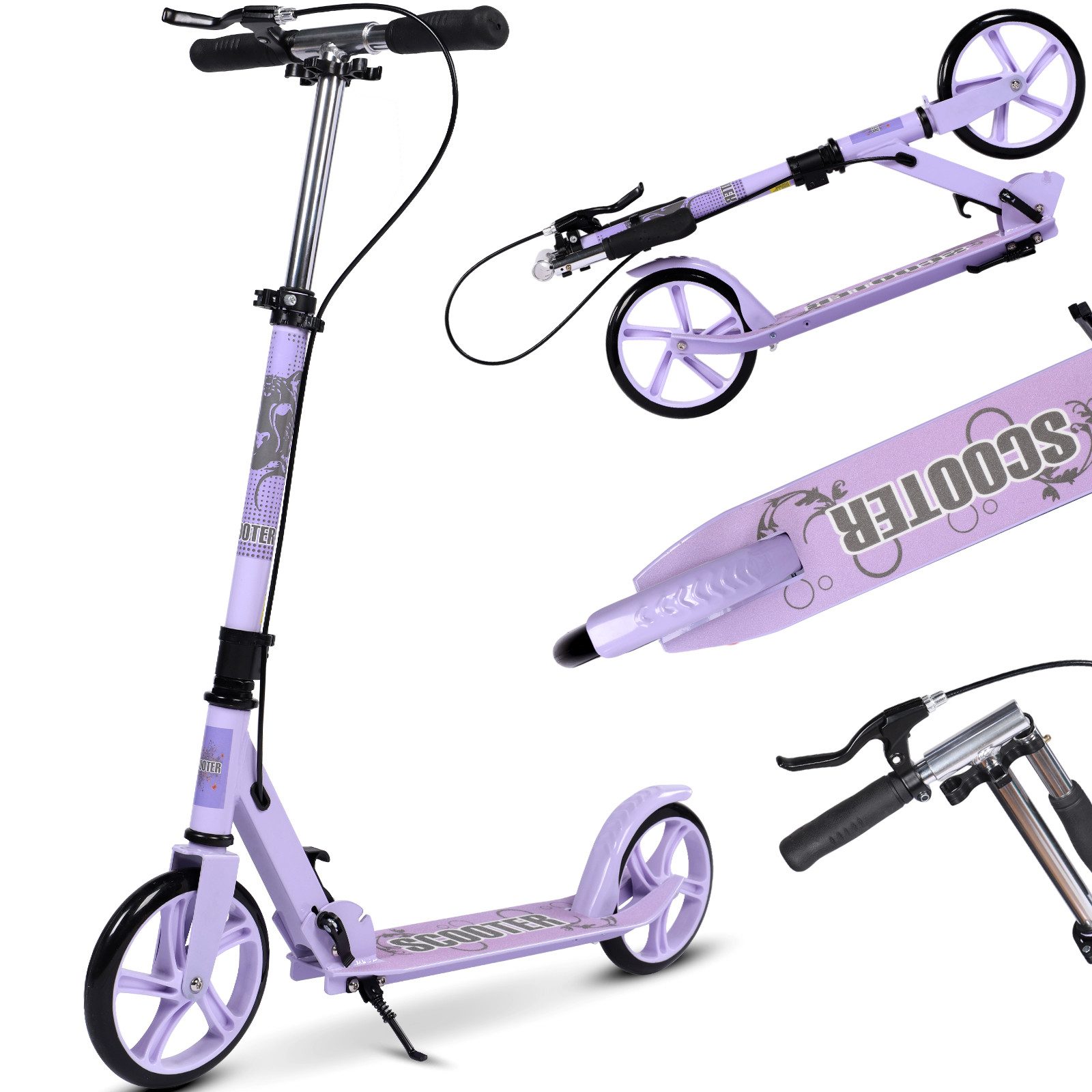 H.yeed Tretroller Kick Scooter für Kinder, Jugendliche und Erwachsene, Höhenverstellbarer Cityroller für Jungen und Mädchen 8+
