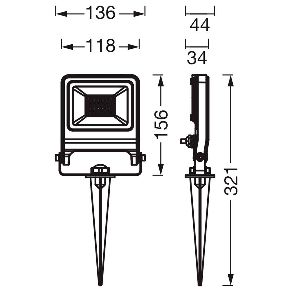 Osram Gartenleuchte OSRAM 4099854585852 ENDURA® Garden Flood Spike 20W 3000K LED-Gartenstr