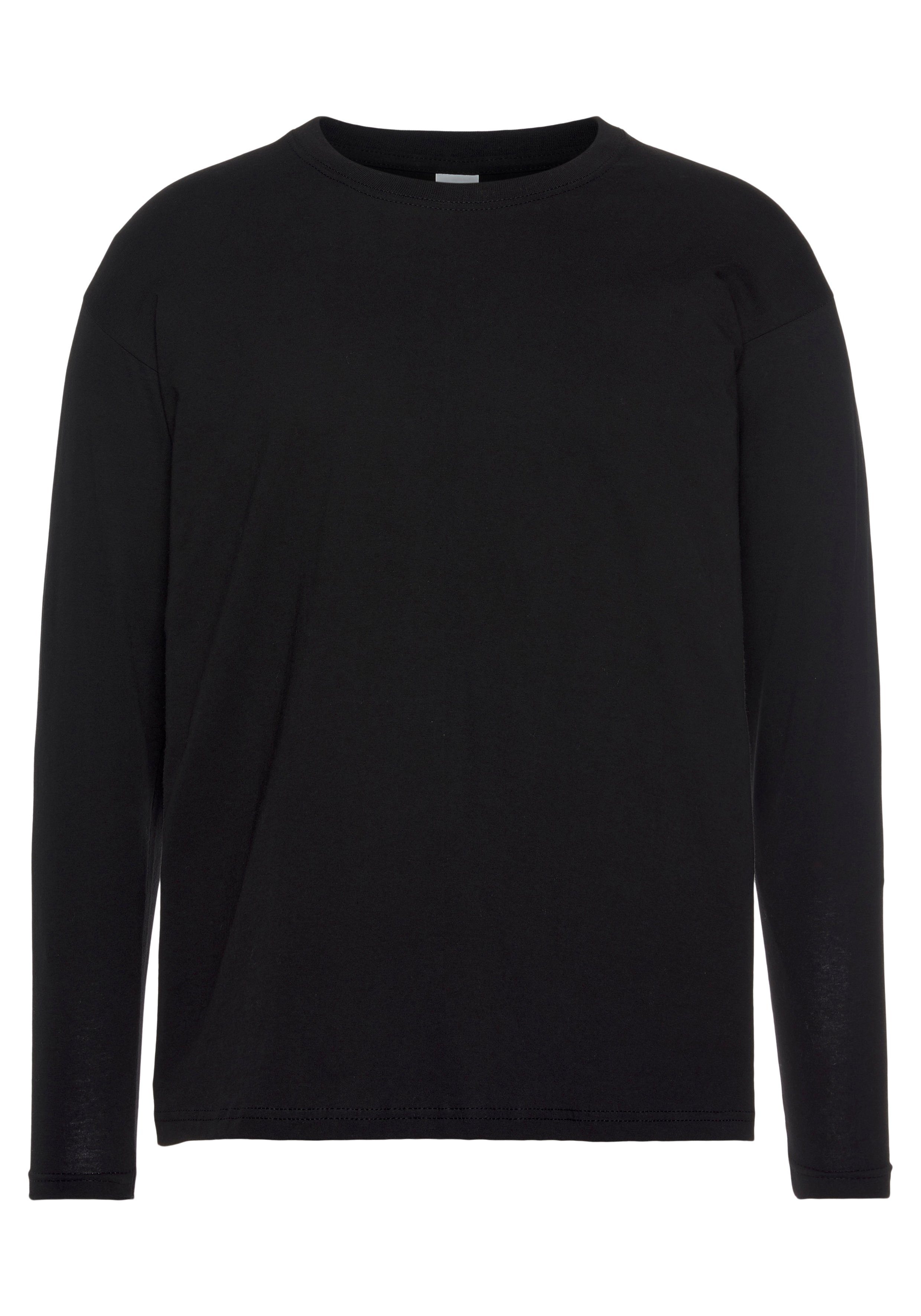 Fruit of the Loom Langarmshirt (Packung, 2-tlg) aus reiner Baumwolle, 2-er Pack