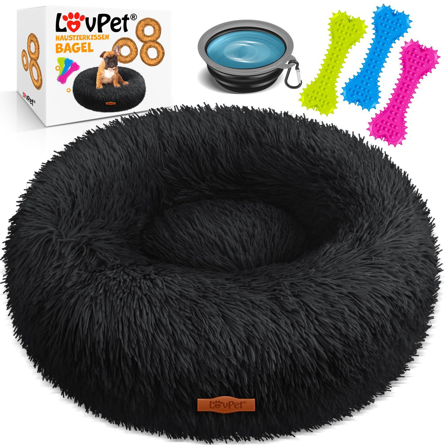 Lovpet Tierbett, Hundebett Hundekissen Katzenbett Bagel, günstig online kaufen