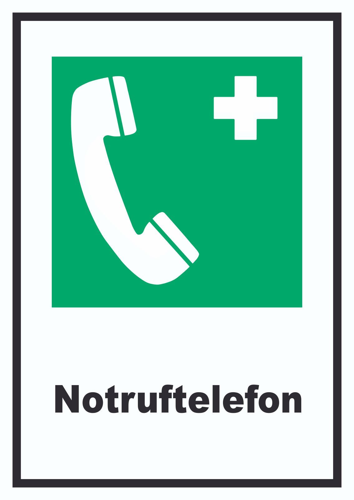 HB-Druck Hinweisschild Notruftelefon Schild, wetterfest, stabil, UV-beständig, kratzfest