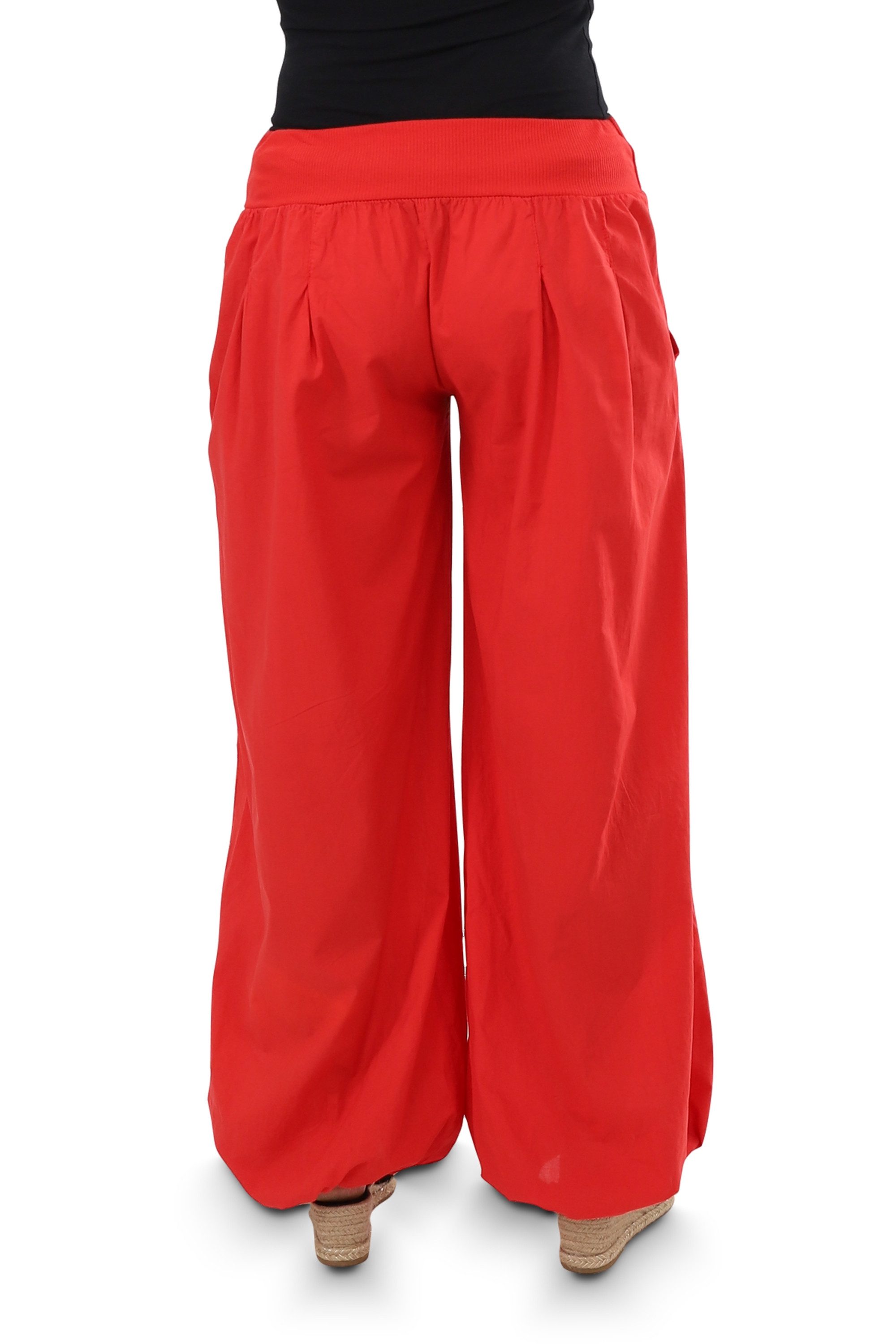 malito more than fashion Haremshose malito Damen Pumphose mit Holzzierknöpfen 23245H Pumphose Sommerhose locker und luftig Einheitsgröße