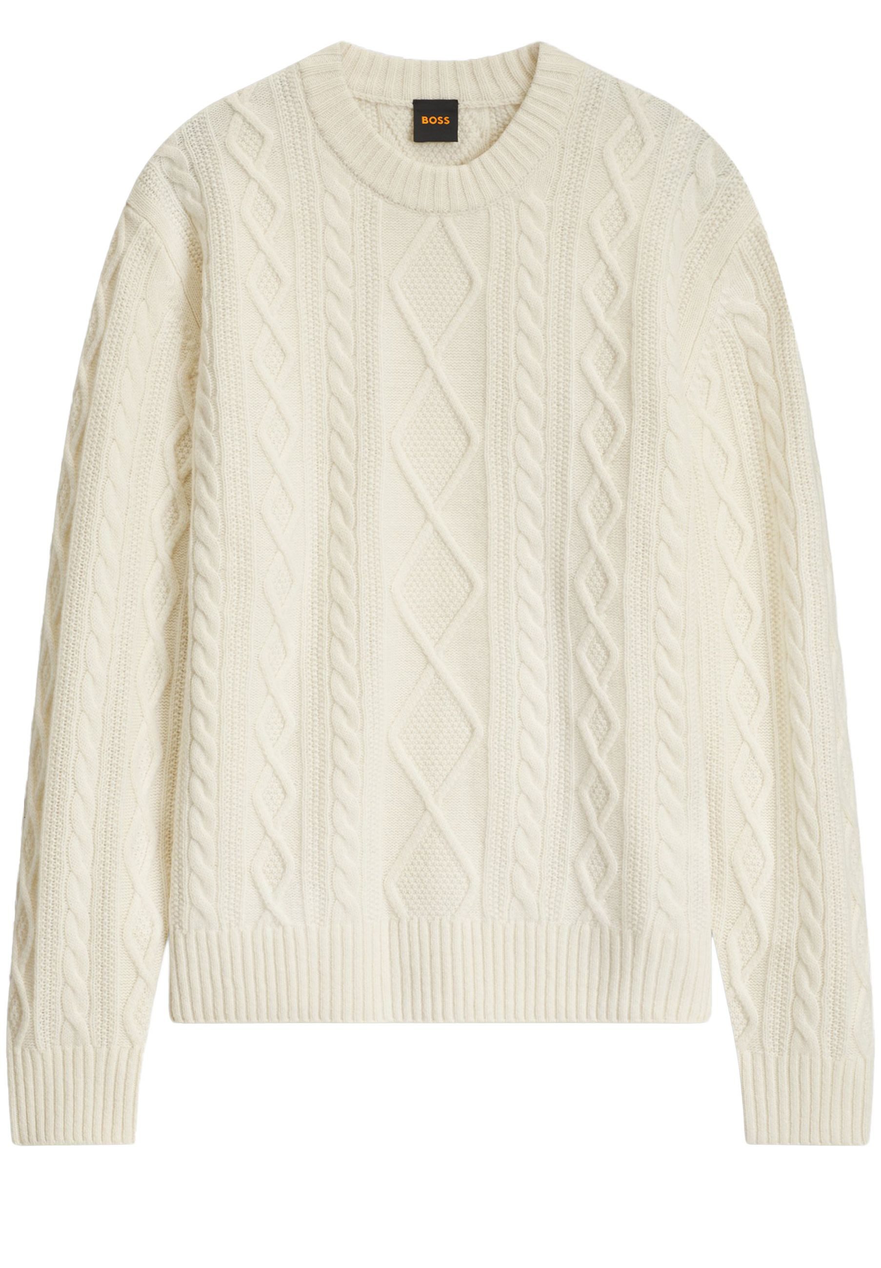 BOSS ORANGE Strickpullover Atreccio mit Zopfmuster (1-tlg)