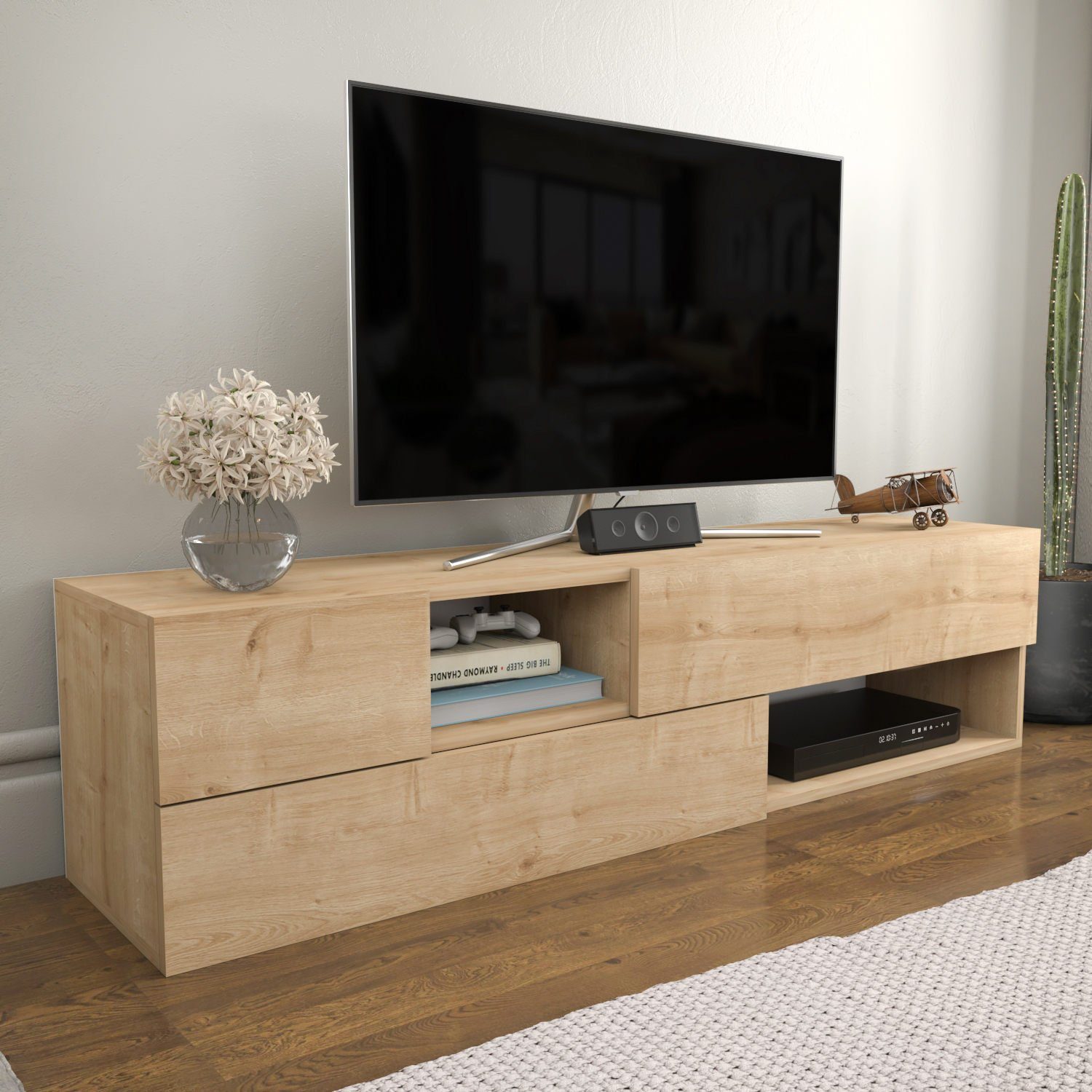 Skye cm, Melaminbeschichtete TV-Schrank Partikelplatte Schränke, 100% 40x160x37,7 Decor