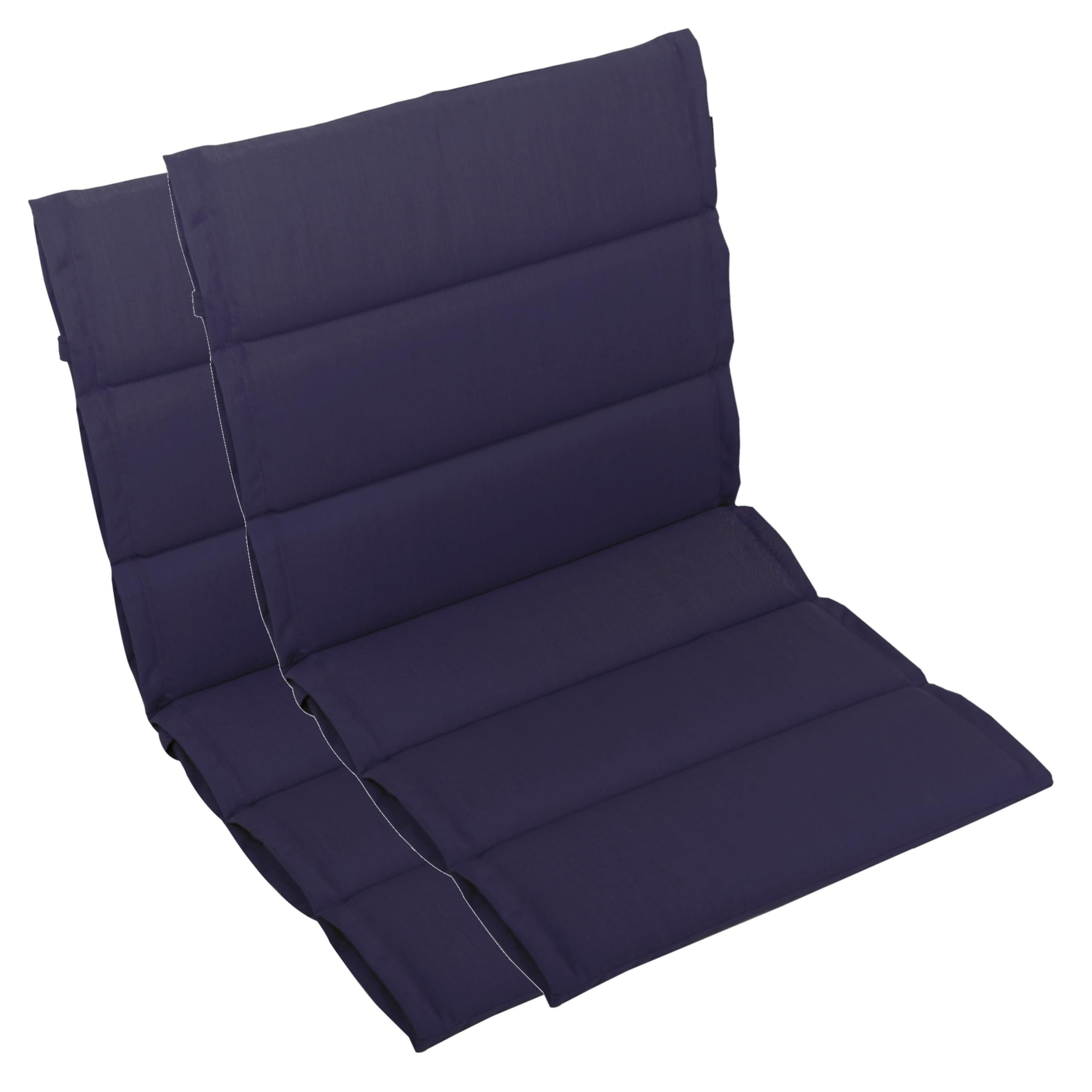 LILENO HOME Polsterauflage Niedriglehner, bequeme Sitzauflage für Gartenmöbel, Stuhlkissen, (2 St., 2er Set), 2er Set Gartenstuhl Auflagen Dunkelblau, wasserabweisende Sitzpolster