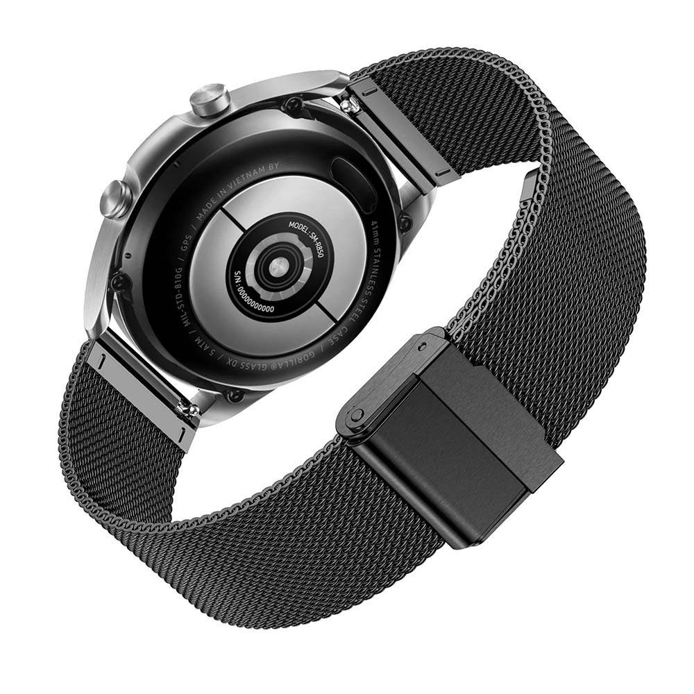 Sunicol Uhrenarmband 18/20/22mm Uhrenarmband,Mesh-Edelstahl,Interlock-Sicherheitsverschluss, Schnellverschluss,für Smart Watch oder traditionelle Uhr.