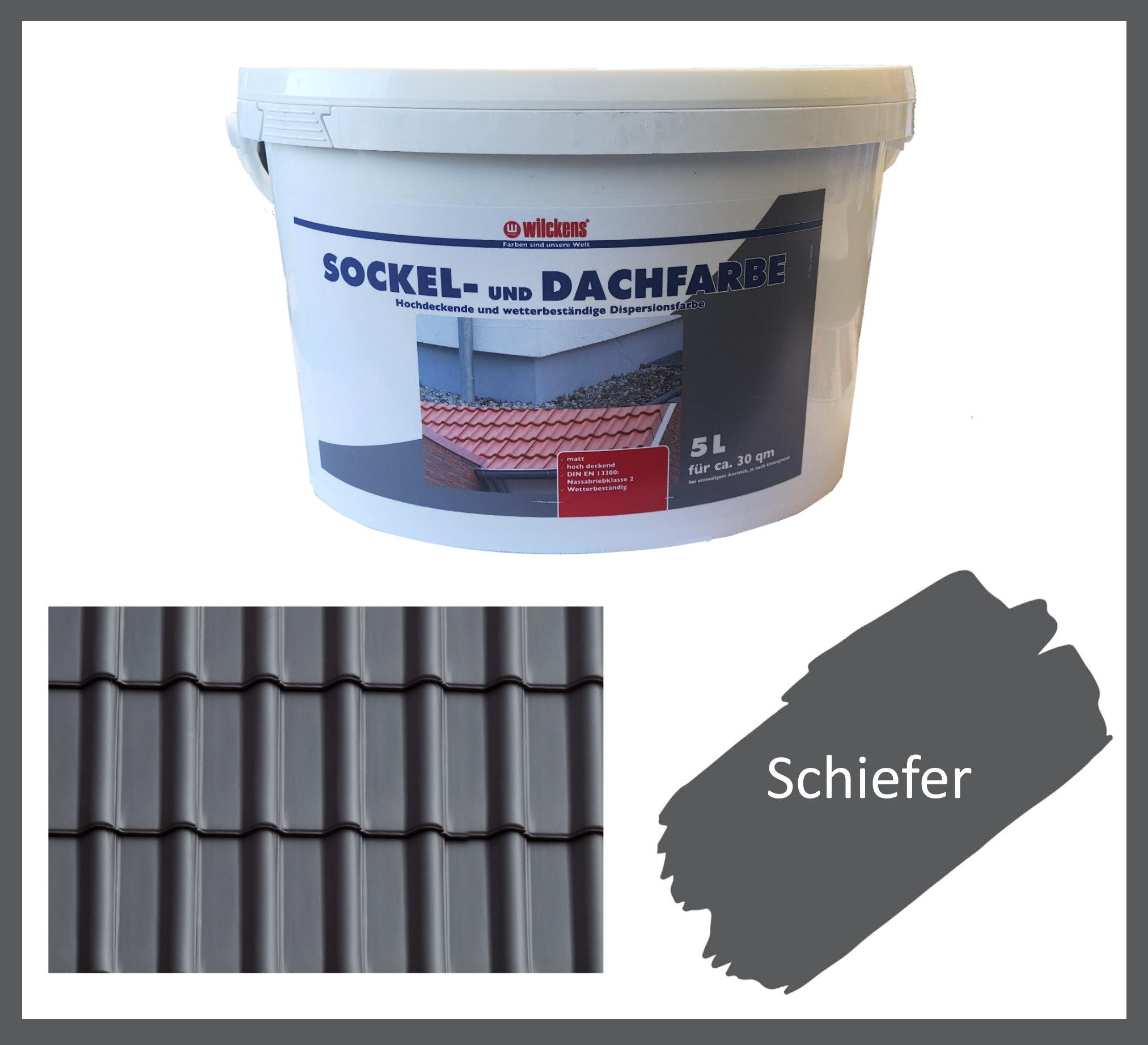 Wilckens Farben Sockelfarbe Sockel- und Dachfarbe Schiefer 5 Liter