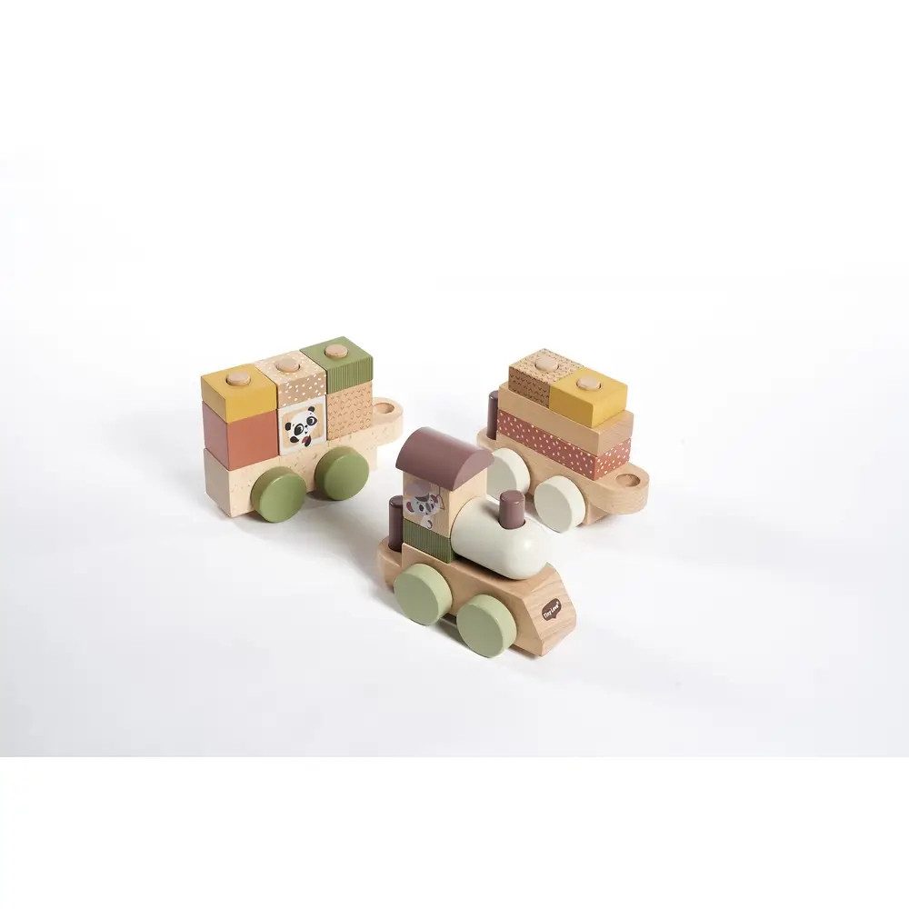 Tiny Love Rennbahn-Auto Tiny Love Holzeisenbahn mit Blöcken - Boho Chic