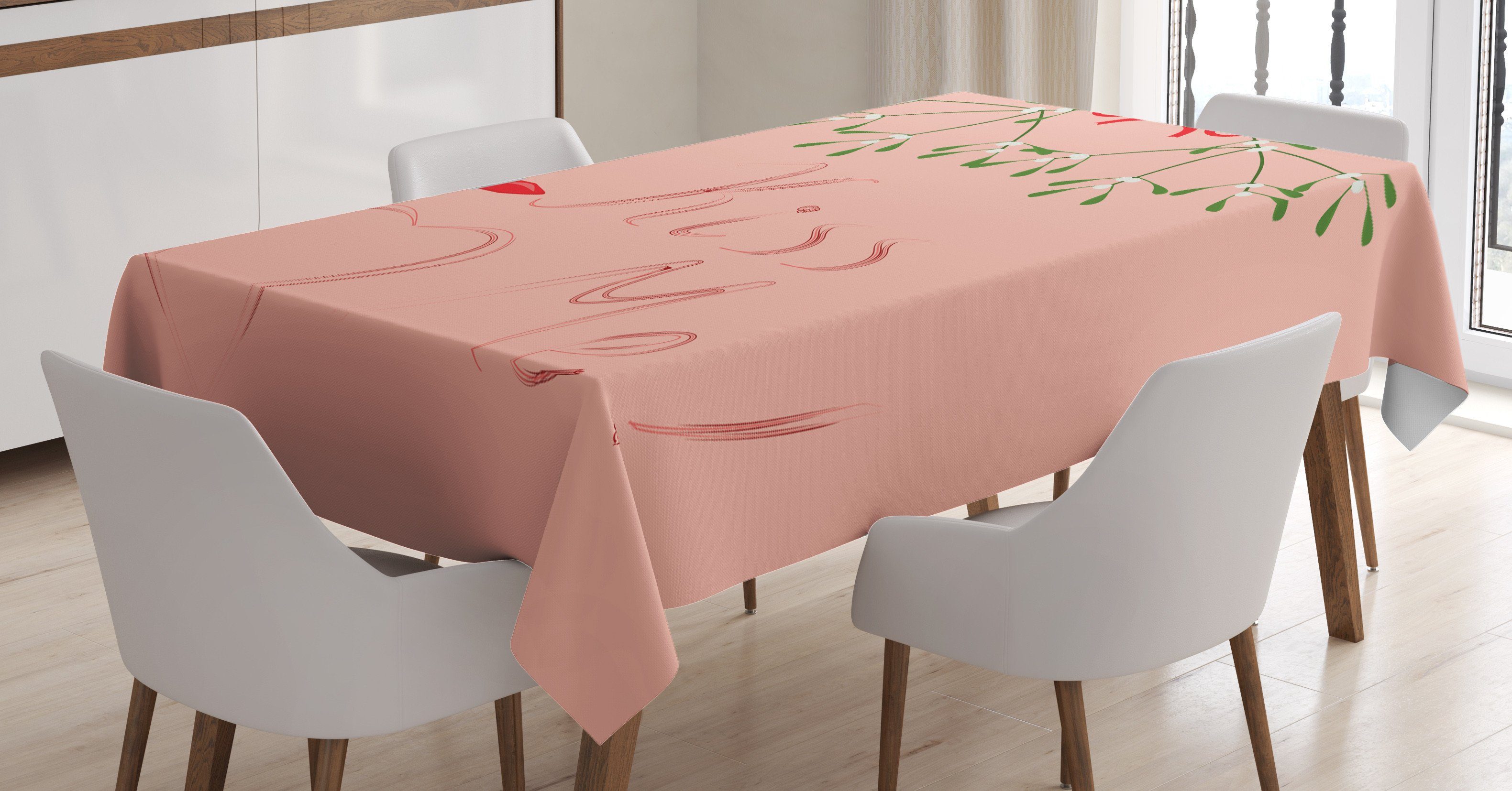 Klare Außen mich den Tischdecke Bereich Weihnachten Farbfest Waschbar Romantisches geeignet Für Abakuhaus Küss Farben,