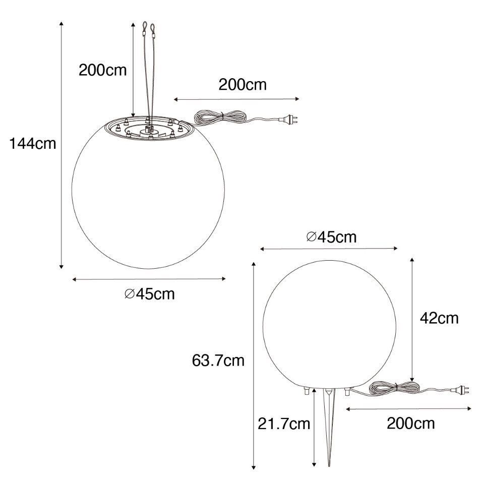 Qazqa Außen-Stehlampe Nura, Dimmbar, LED wechselbar, Extra-Warmweiß, QAZQA Außen Boden­leuchte, e27, Weiß, Kunststoff, Modern