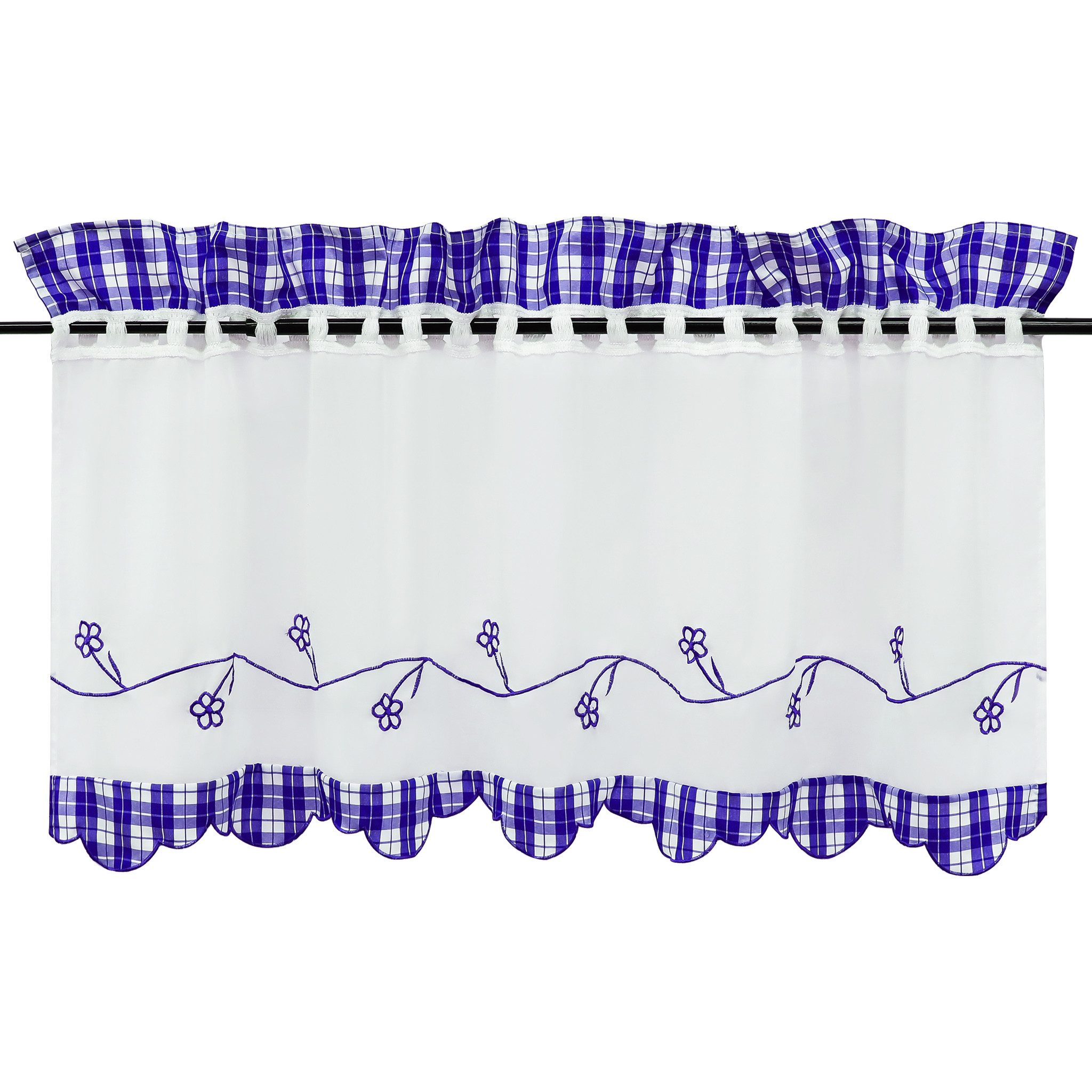 Joyswahl Scheibengardine (1 St), Stangendurchzug, halbtransparent, Bestickt günstig online kaufen