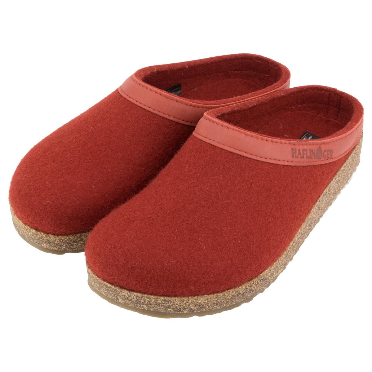 Haflinger Torben Grizzly Clog (1-tlg) Clogs - 100% reiner Wollfilz, Anatomisches Korkfußbett