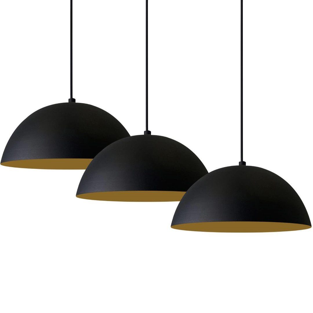 Bamyum Pendelleuchte Bamyum Pendelleuchte I Lipeo I 3x Schwarz Ø26 cm E27 Metall Lampe, ohne Leuchtmittel