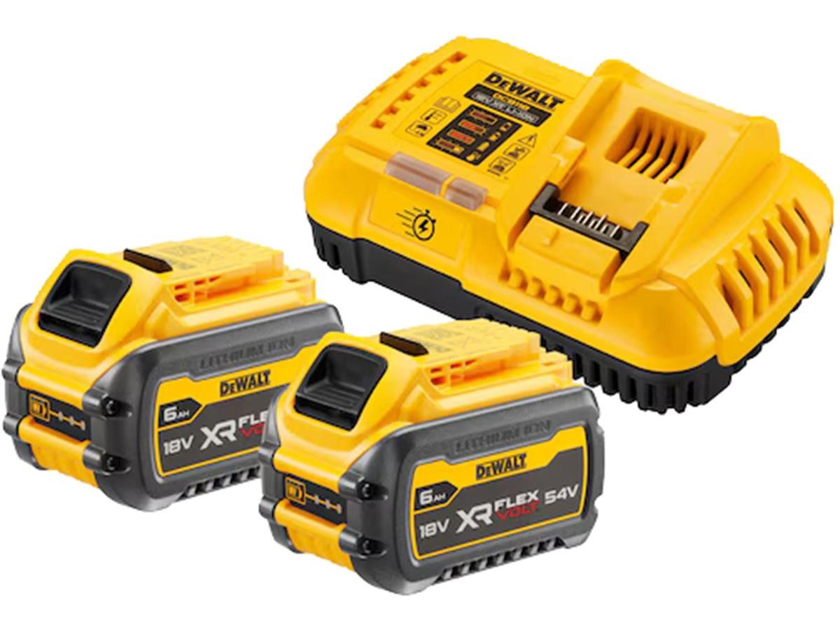 DeWalt Flexvolt Starter-Set 2xAkku 54V /108 Wh Akku Starter-Set, Überlastungsschutz, Überhitzungsschutz, Tiefenentladungsschutz