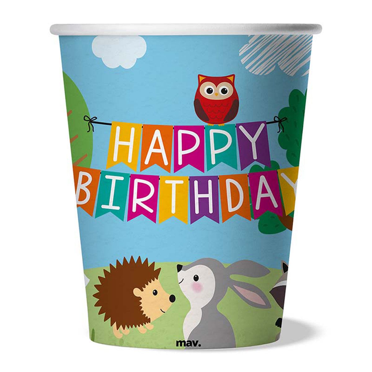 Grabo Einwegbecher Pappbecher HB Woodland 200ml/8Stk., Papier, Pappe