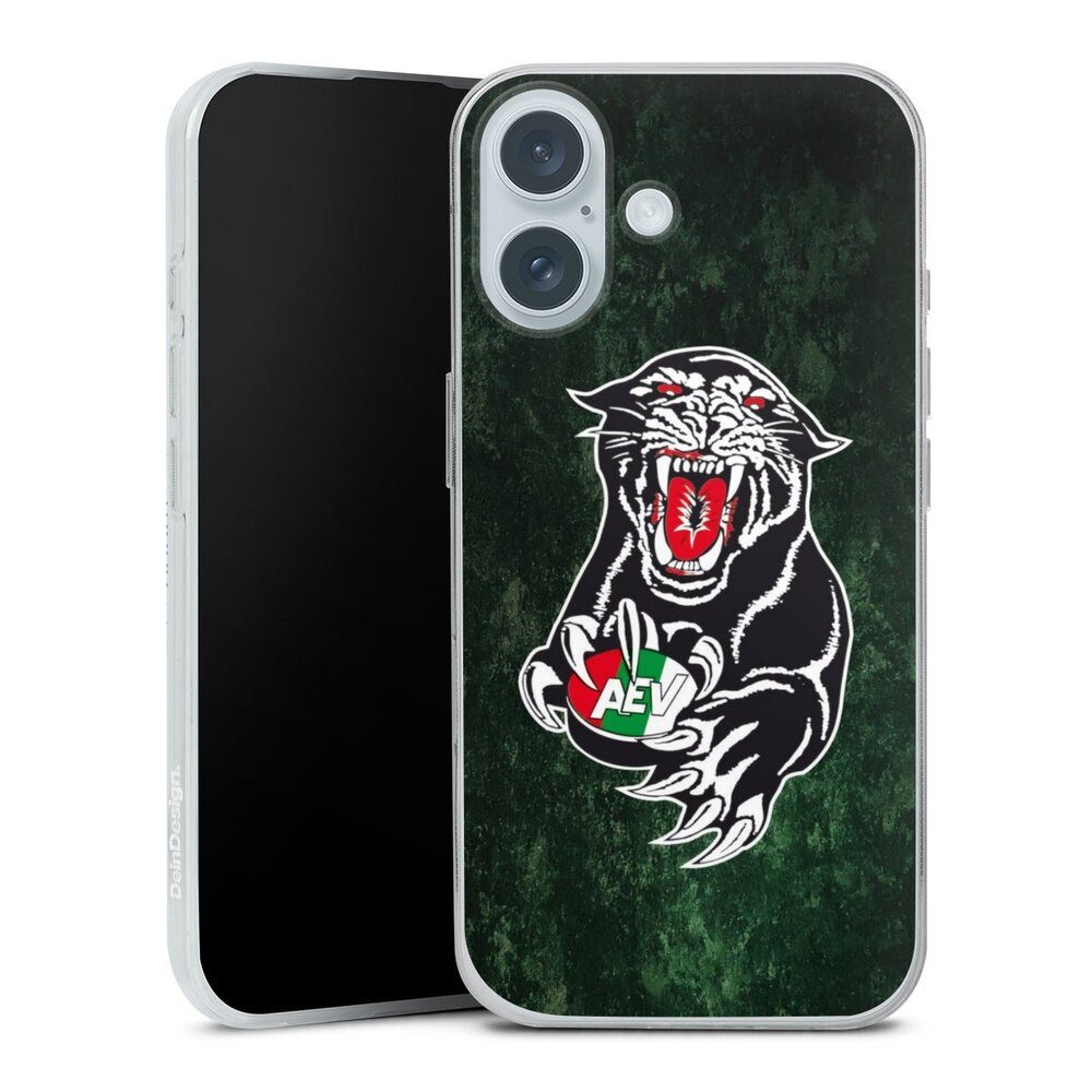 DeinDesign Handyhülle Fanartikel Augsburger Panther Eishockey Augsburger Panther Logo Grunge, Apple iPhone 16 Plus Slim Case Silikon Hülle Ultra Dünn Schutzhülle