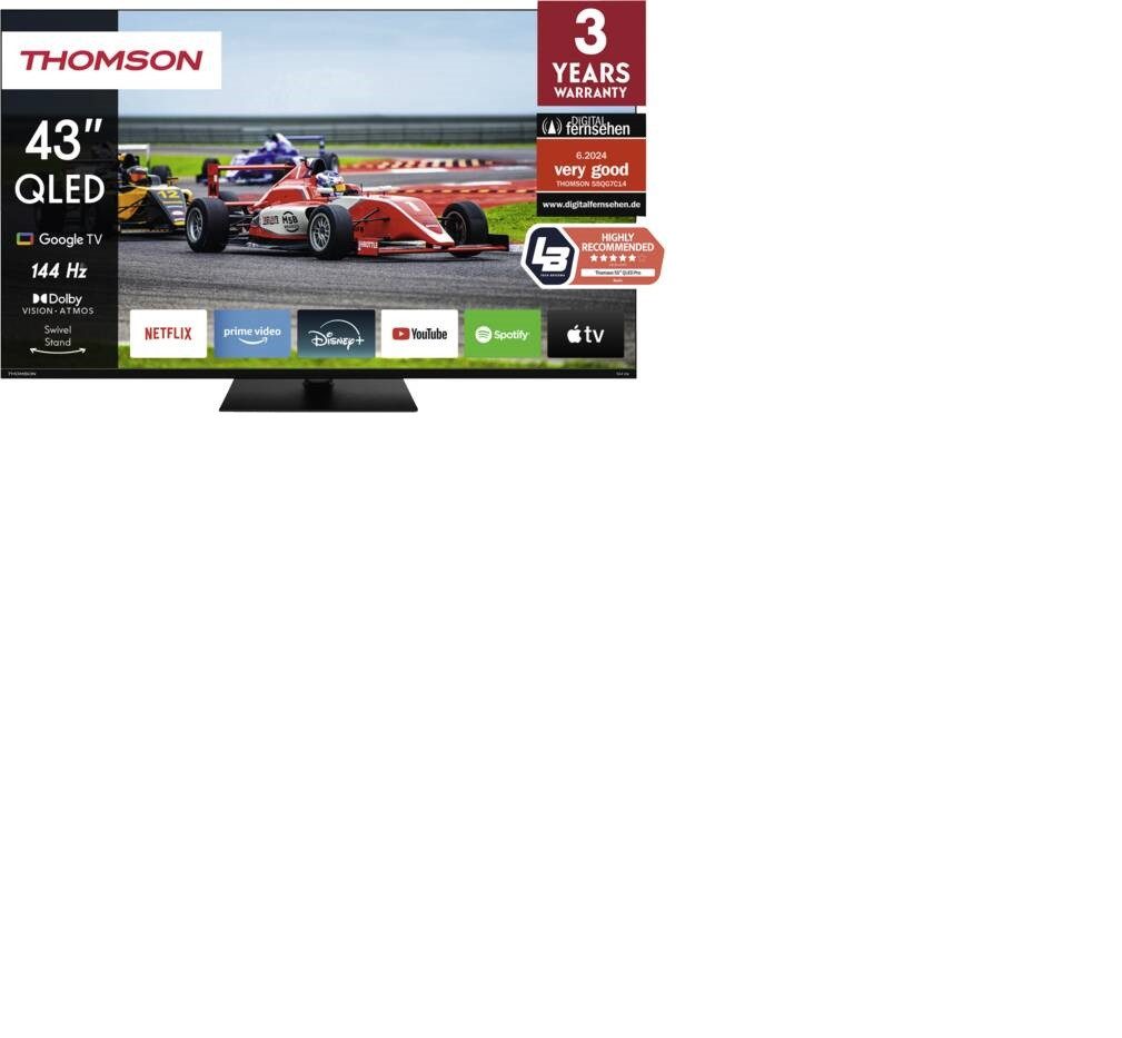 Thomson 43QG7C14 OLED-Fernseher (4K Ultra HD, Google TV-Betriebssystem, SmartTV, HDR 10, 144 Hz, Google TV-Betriebssystem)