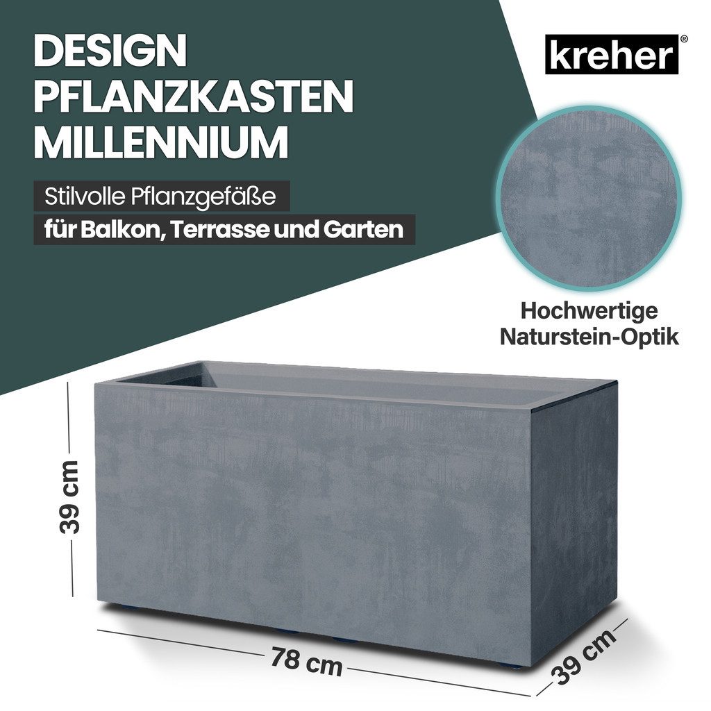 Kreher Blumenkasten Millennium in Naturstein Optik verschiedenen Ausführungen