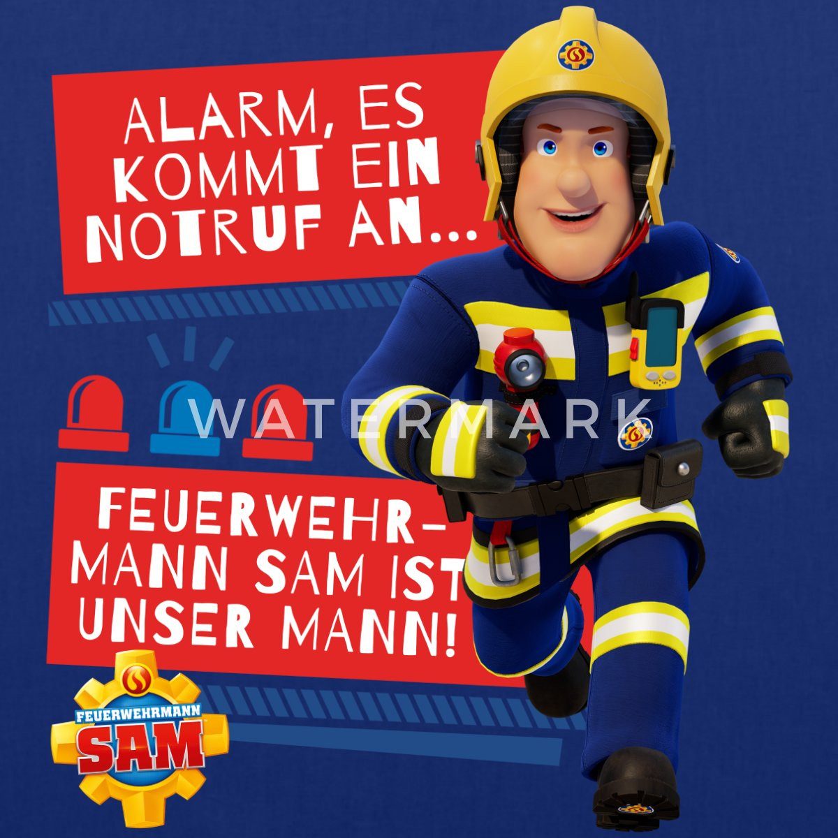 Spreadshirt Henkeltasche Feuerwehrmann Sam™ Mit Text Vom Intro-Song Stoffbeutel (1-tlg)