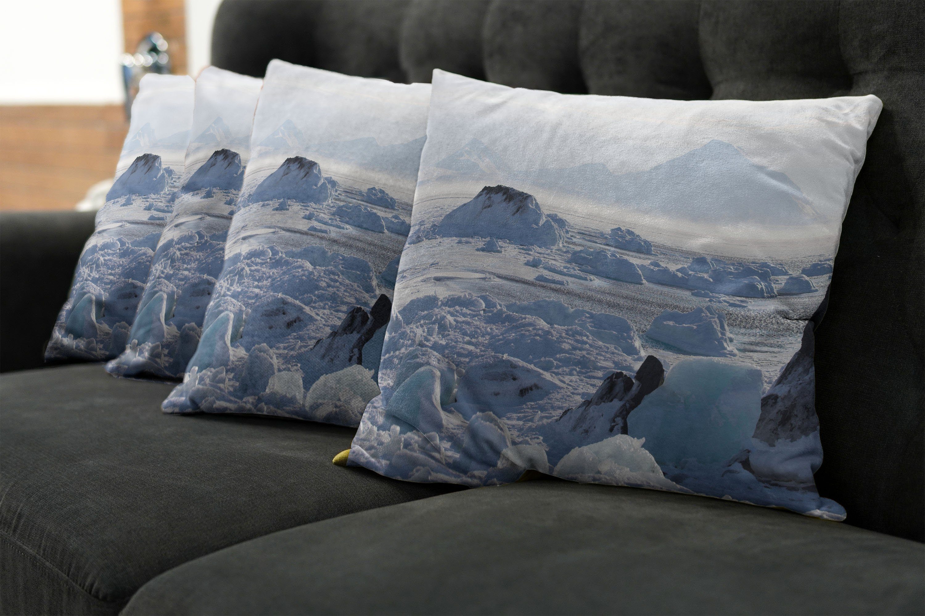 (4 Alaska Winter Digitaldruck, Abakuhaus Eis Accent Stück), Doppelseitiger Modern Arctic Kissenbezüge See