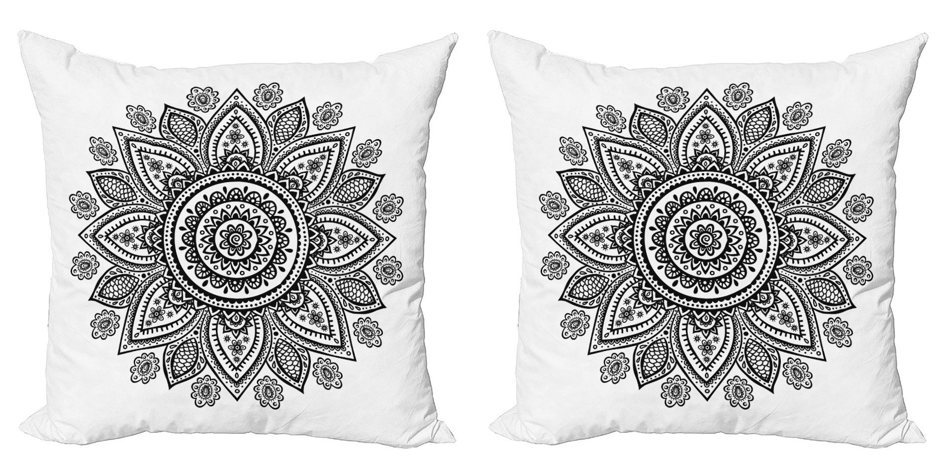 Kissenbezüge Modern Accent Doppelseitiger Digitaldruck, Abakuhaus (2 Stück), Henna Sunflower Pattern Blooms