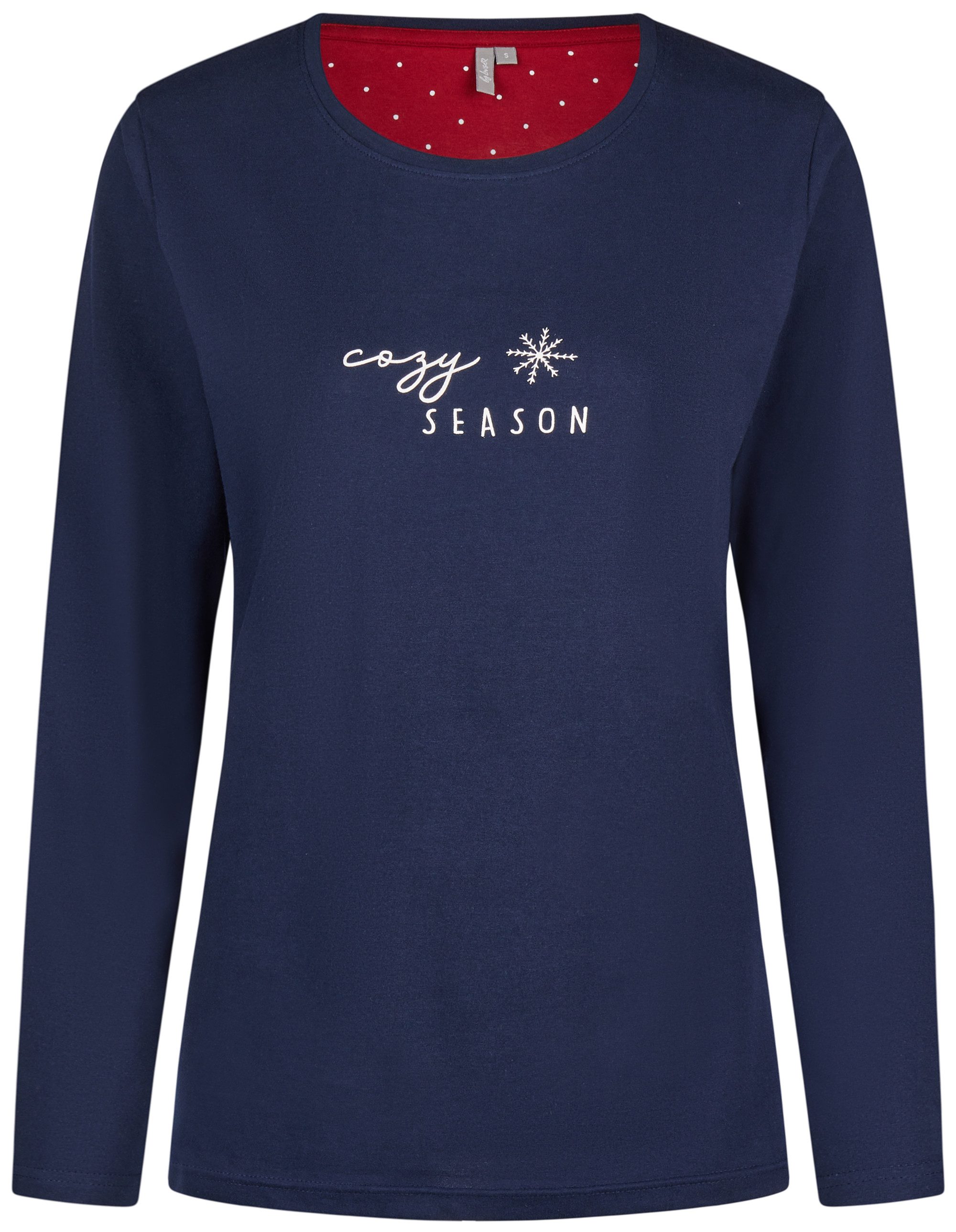 By Louise Schlafanzug Snug Winter (Set, 2 tlg., 2-teilig) Damen Pyjama lang Baumwolle Langarm