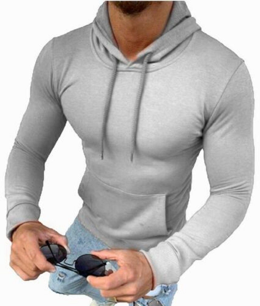 Megaman Jeans Kapuzenpullover Kapuzenpullover Herren Hoodie Kapuzensweatshirt Einfarbig