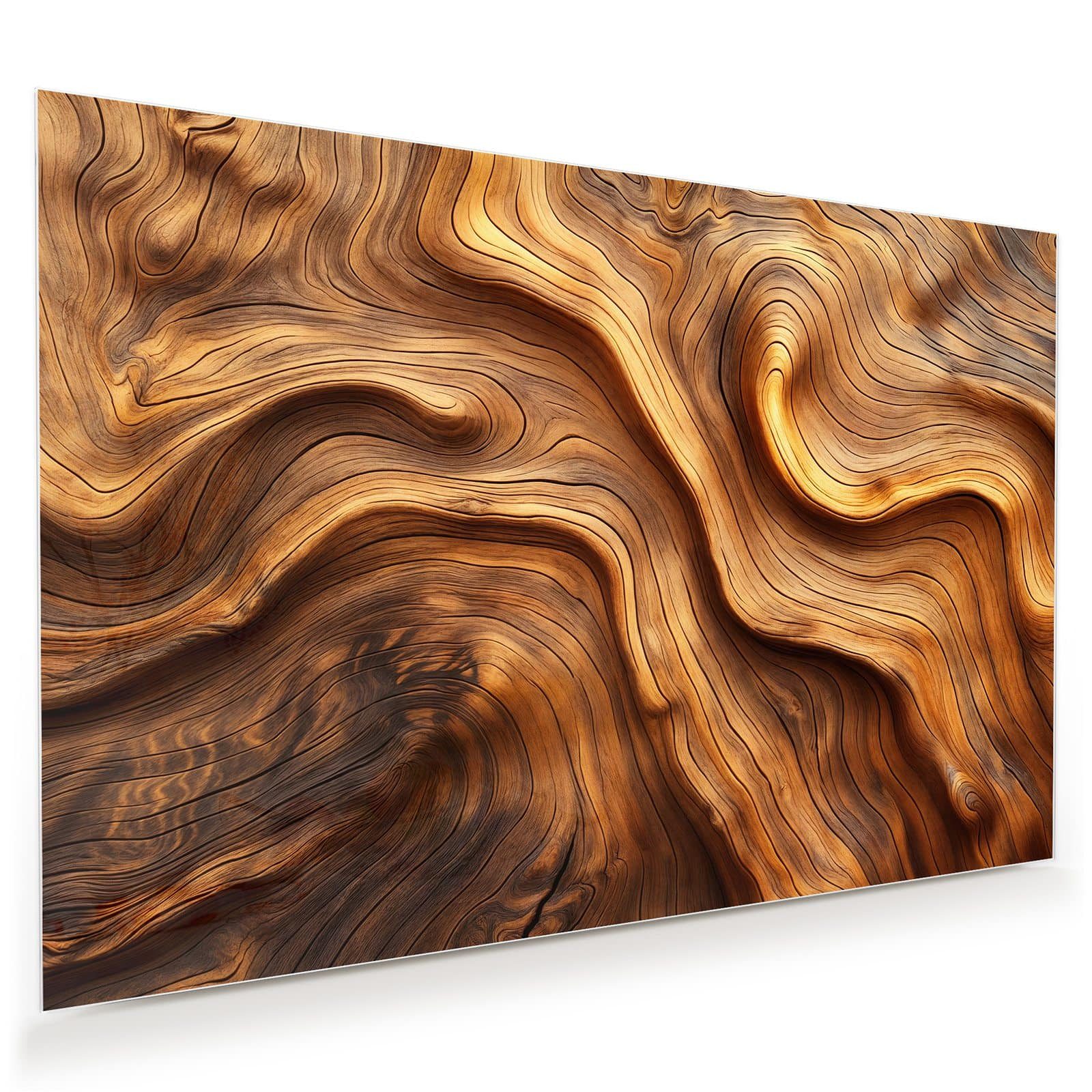 Primedeco Glasbild Wandbild Holzstruktur mit Aufhängung, günstig online kaufen