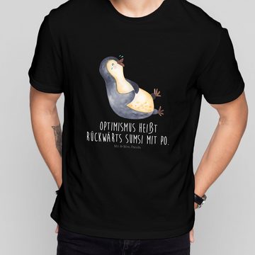 Mr. & Mrs. Panda T-Shirt Pinguin lachend - Schwarz - Geschenk, Männer, Sprüche, Lustiges T-Shi (1-tlg)