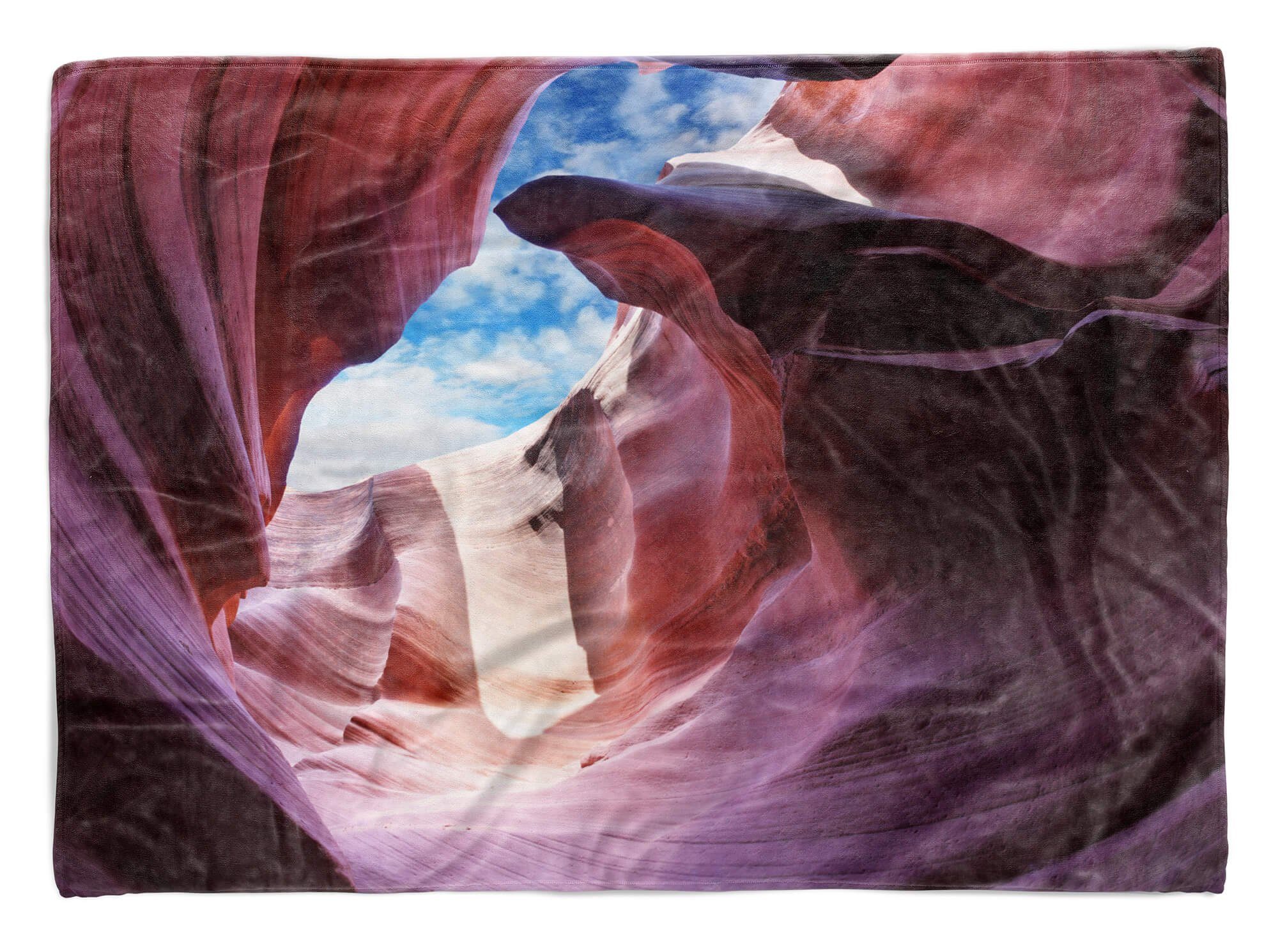 Handtuch Fotomotiv Kuscheldecke Sandste, Sinus Handtücher Saunatuch Strandhandtuch Handtuch Baumwolle-Polyester-Mix (1-St), Art mit Steinhöhle