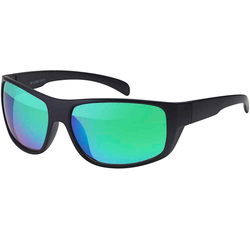BEZLIT Eyewear 1-St) Sonnenbrille Linsen Schwarz mit (Packung, Polarisiert Grün Wayfarer polarisierten verspiegelt