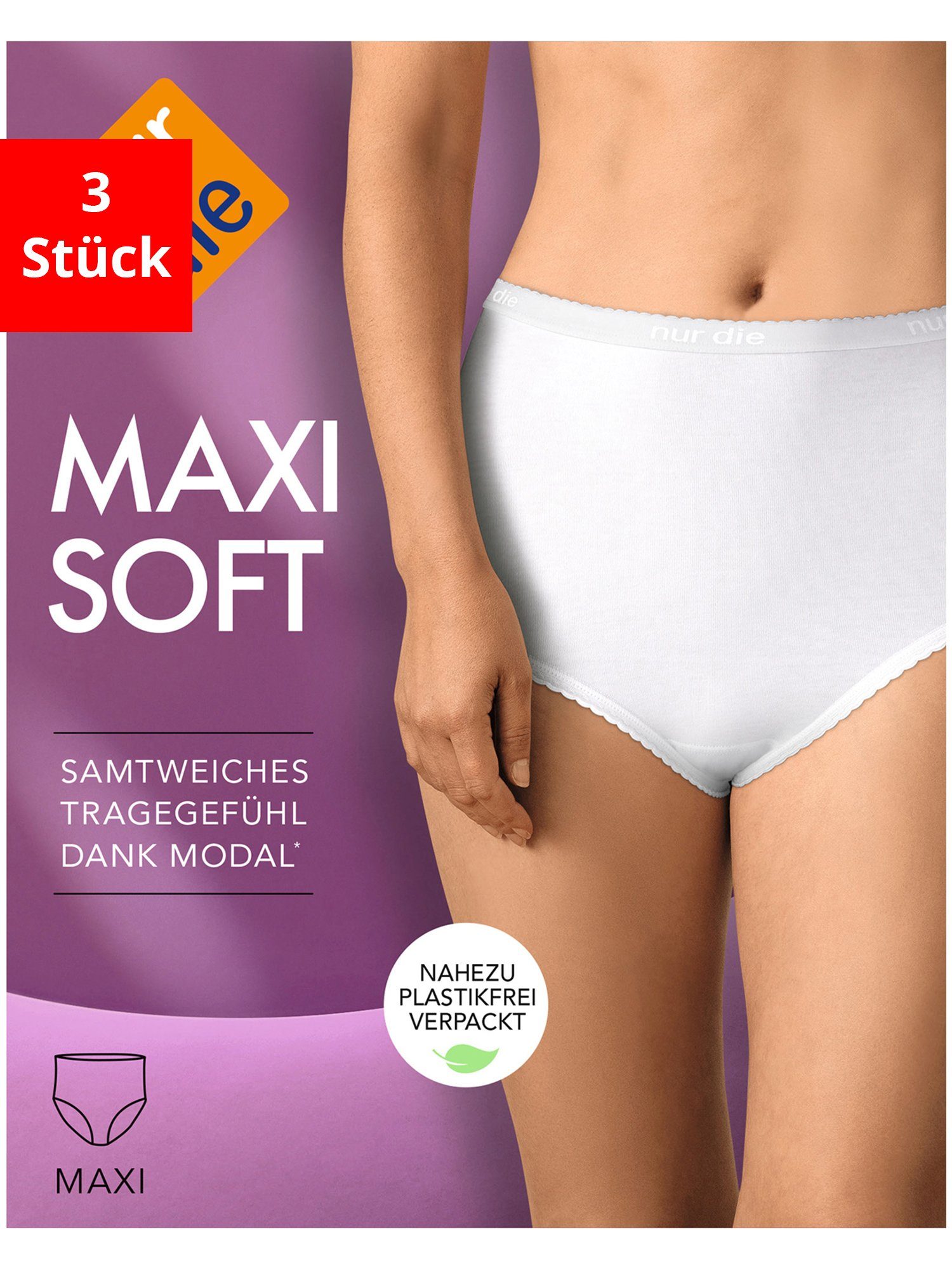 Nur Maxi weiß Soft (3-St) Die Taillenslip