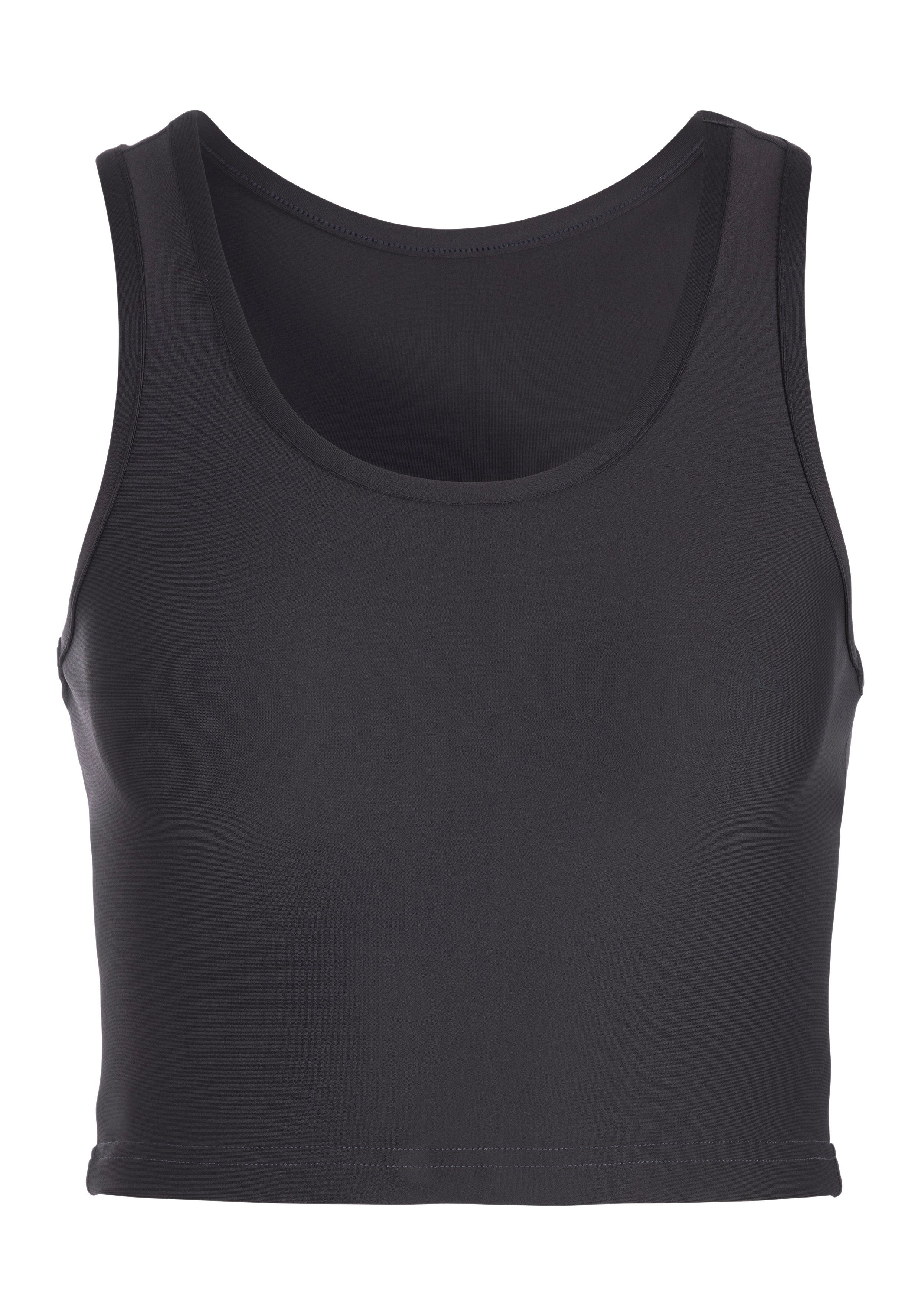 LASCANA ACTIVE Crop-Top Sporttop mit Ringerrücken und Logodruck günstig online kaufen