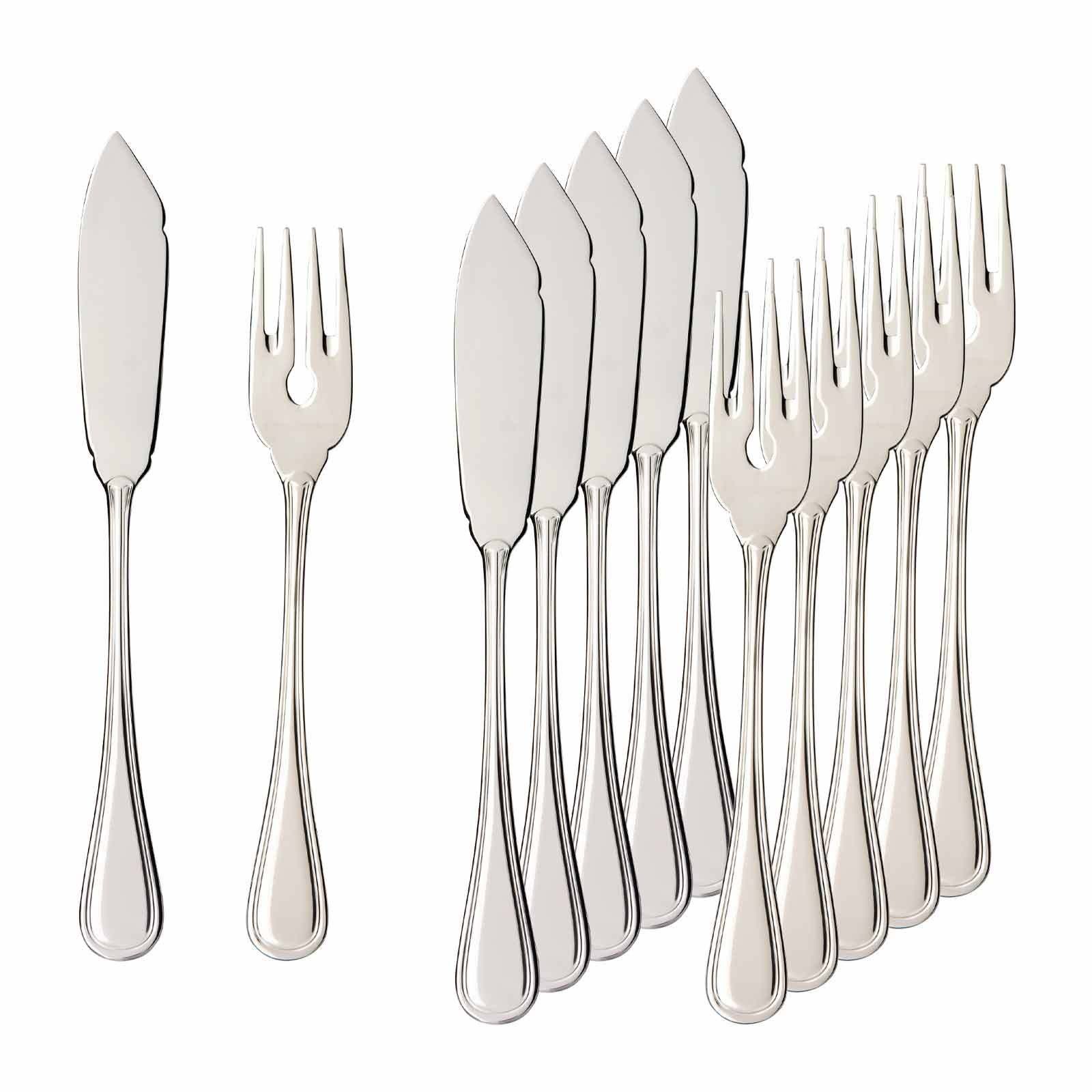 Villeroy & Boch Neufaden Merlemont Fischbesteck 6er Set (12-tlg), 6 Personen