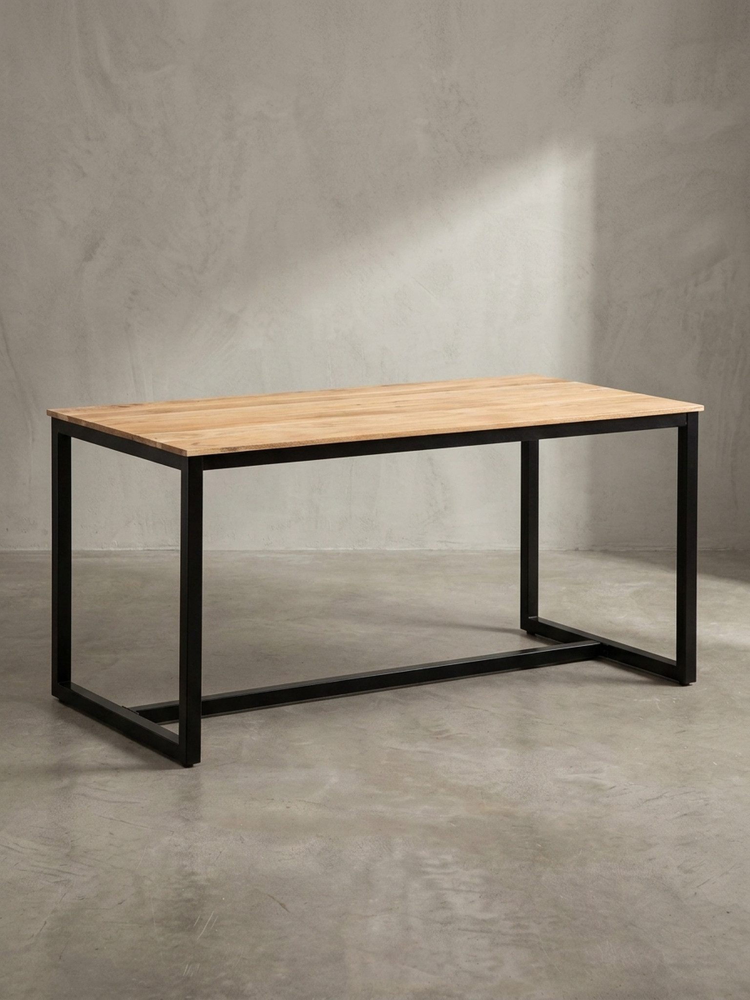 KADIMA DESIGN Esstisch Esszimmertisch 140x80x76 cm Akazie Massivholz Metall Esstisch (Speisetisch Esszimmer Rechteckig), Loft-Style, Küchentisch mit Metallbeinen, Holztisch Industrial Klein